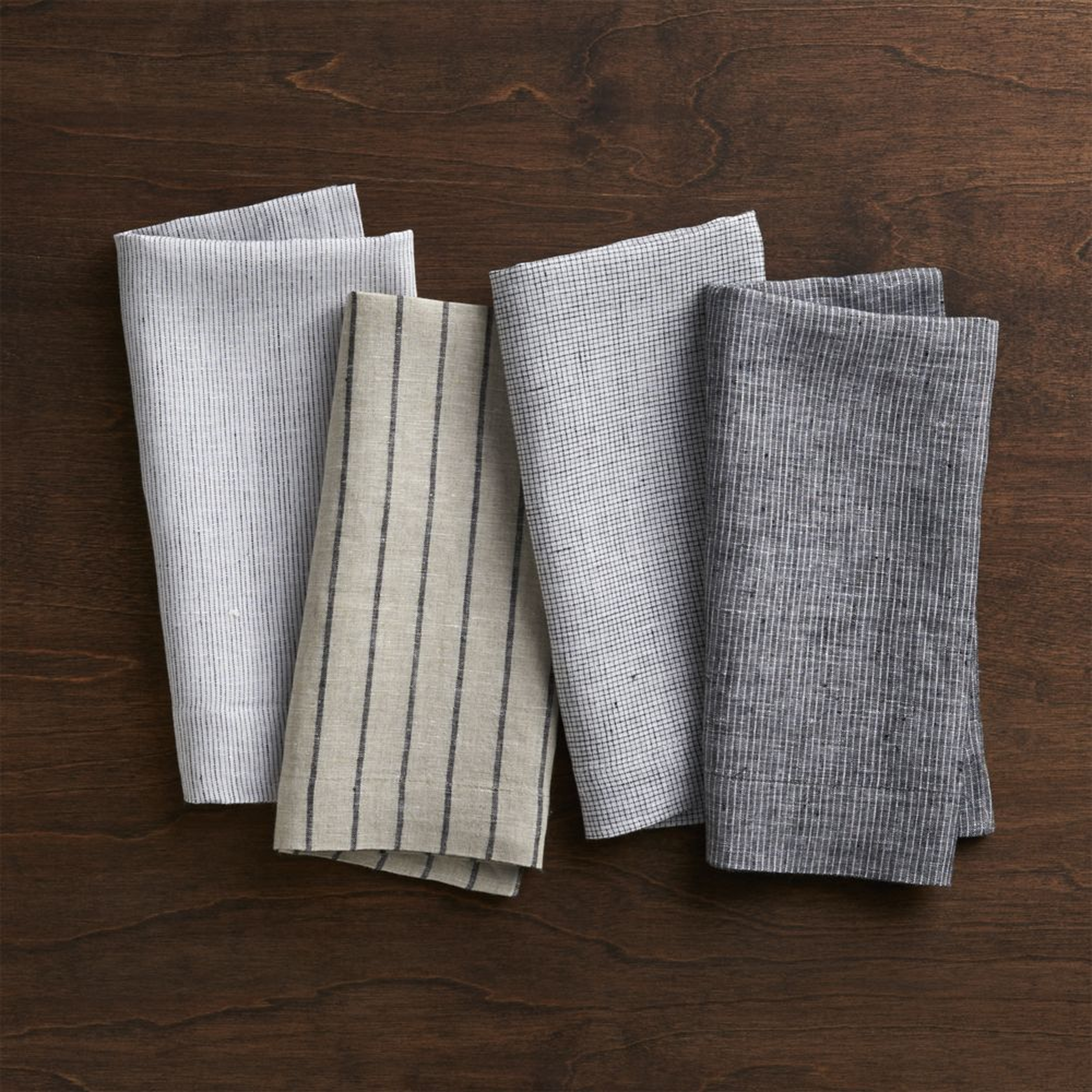 Suits Linen Cloth Dinner Napkins, Set of 4 - Crate and Barrel