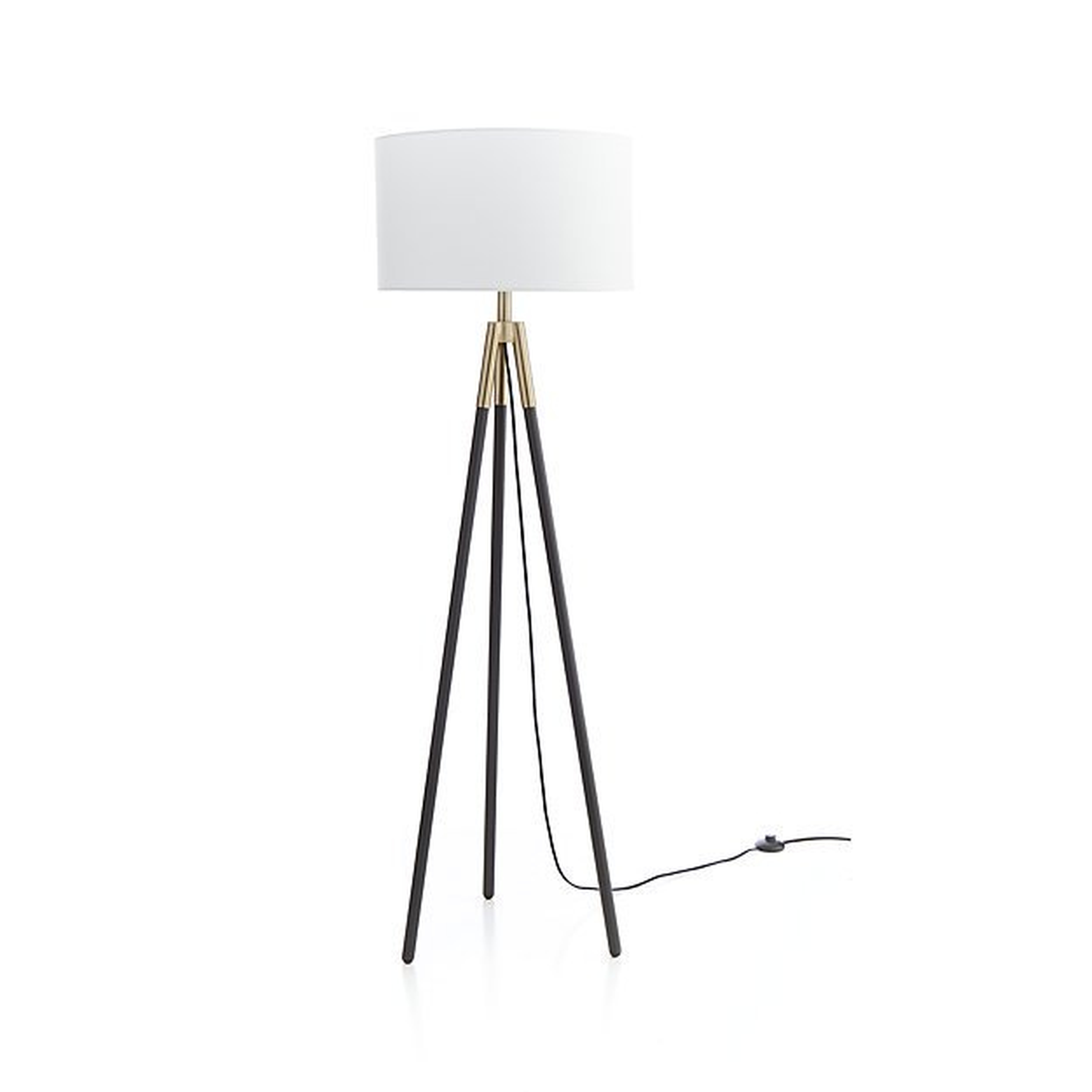 Hyde Brass and Bronze Metal Tripod Floor Lamp - Crate and Barrel