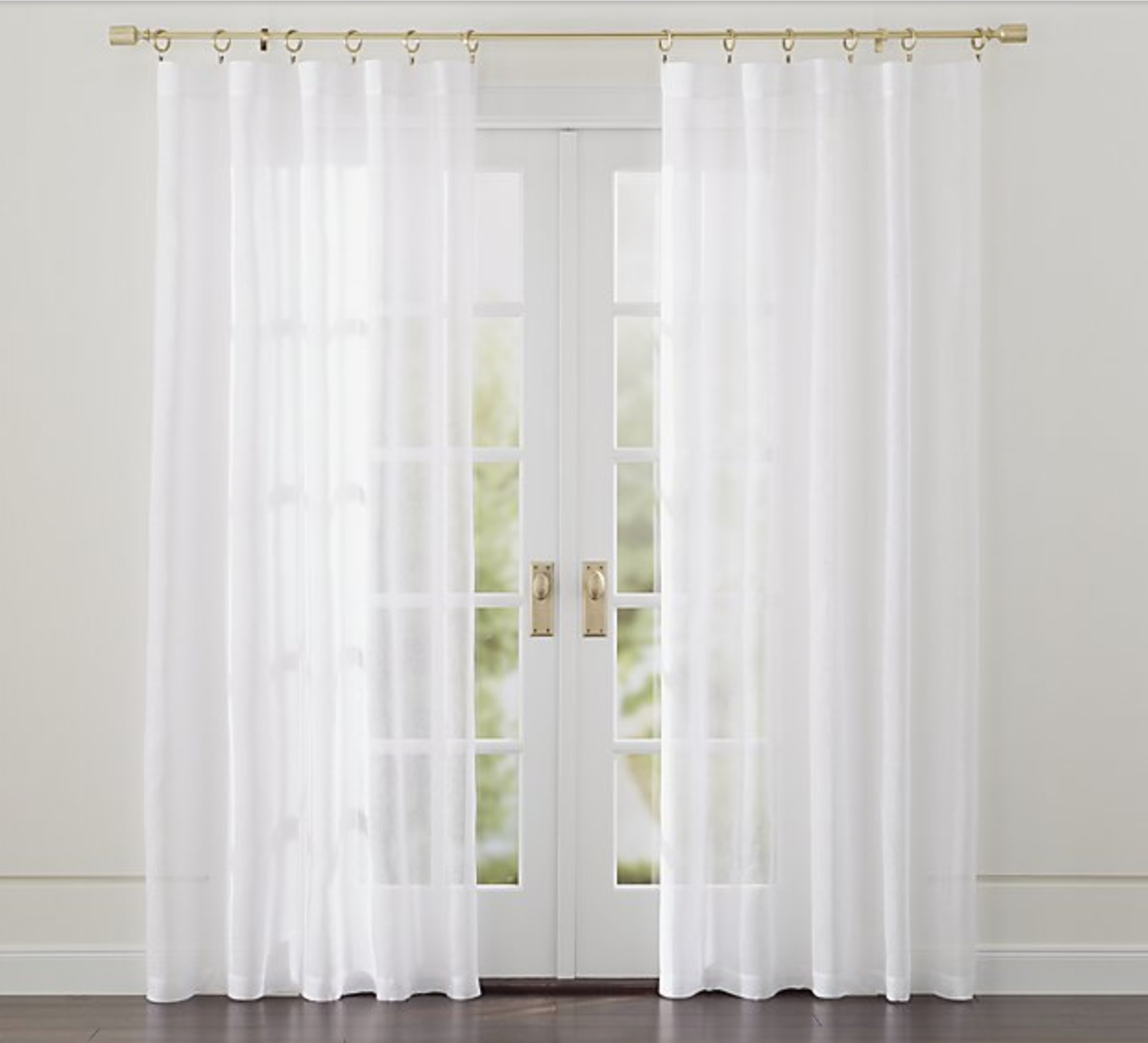 Linen Sheer 52"x96" White Curtain Panel - Crate and Barrel