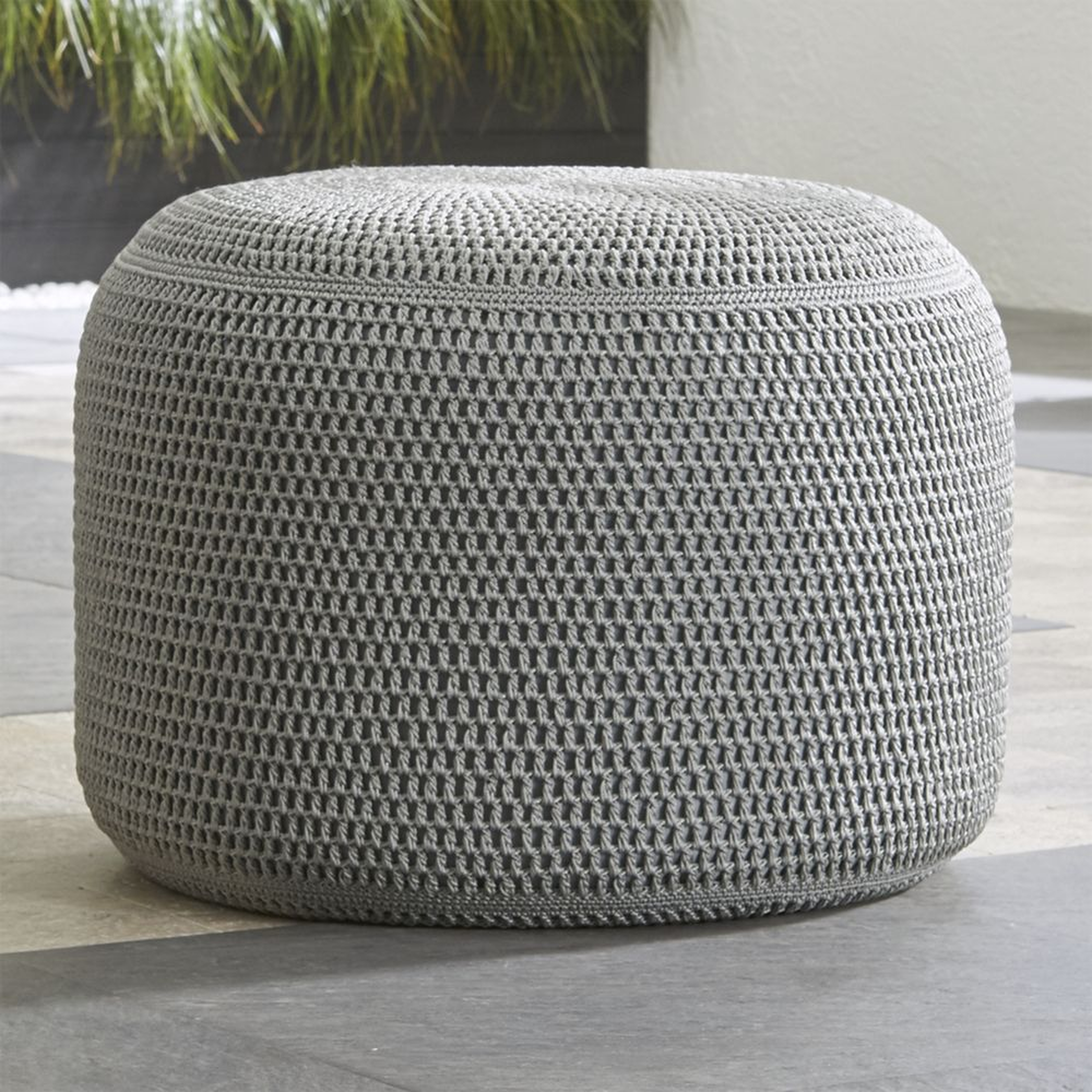 Grey Outdoor Pouf - Crate and Barrel
