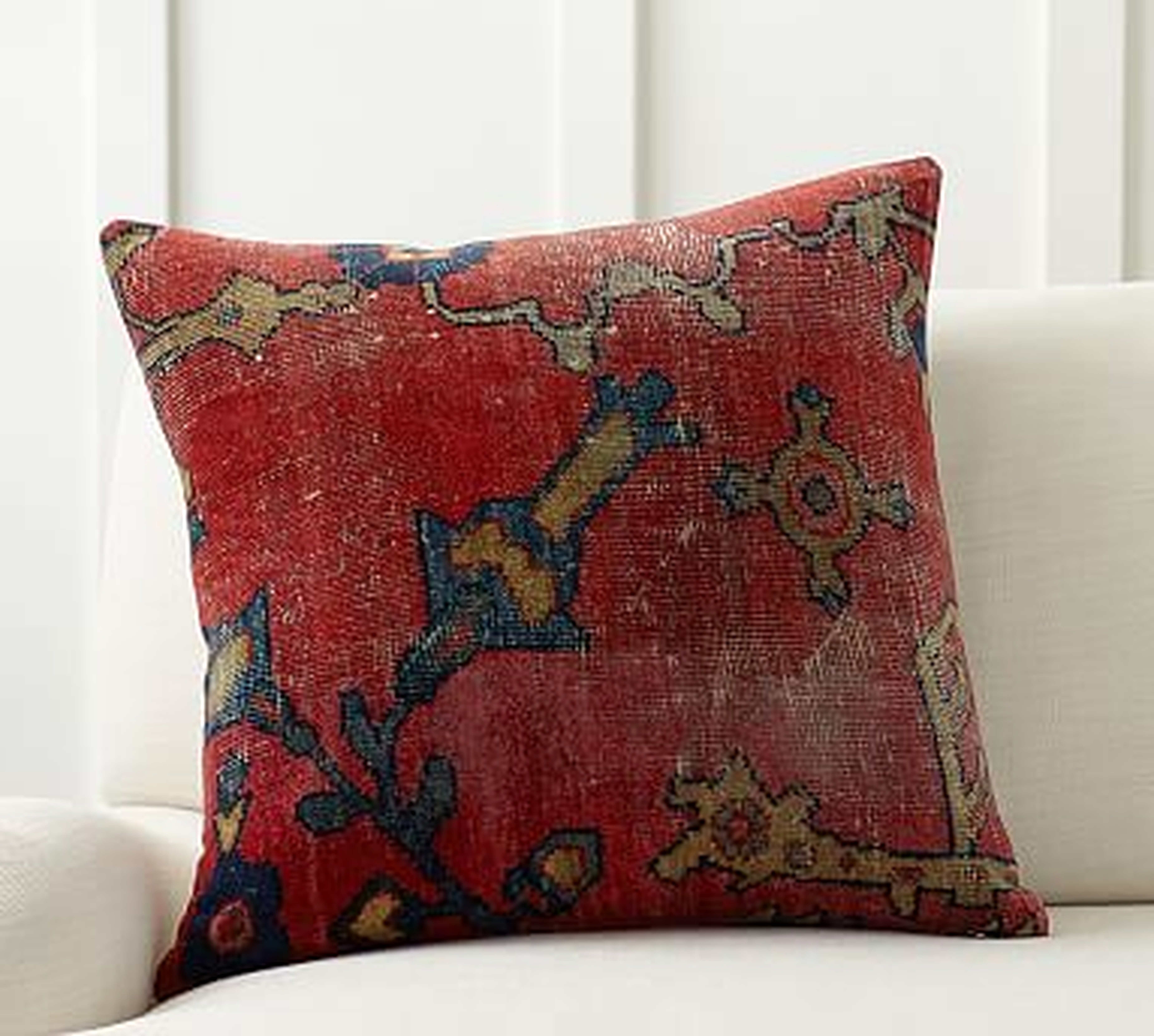 Dara Persian Pillow Cover Red Multi, 22" x 22" - Pottery Barn
