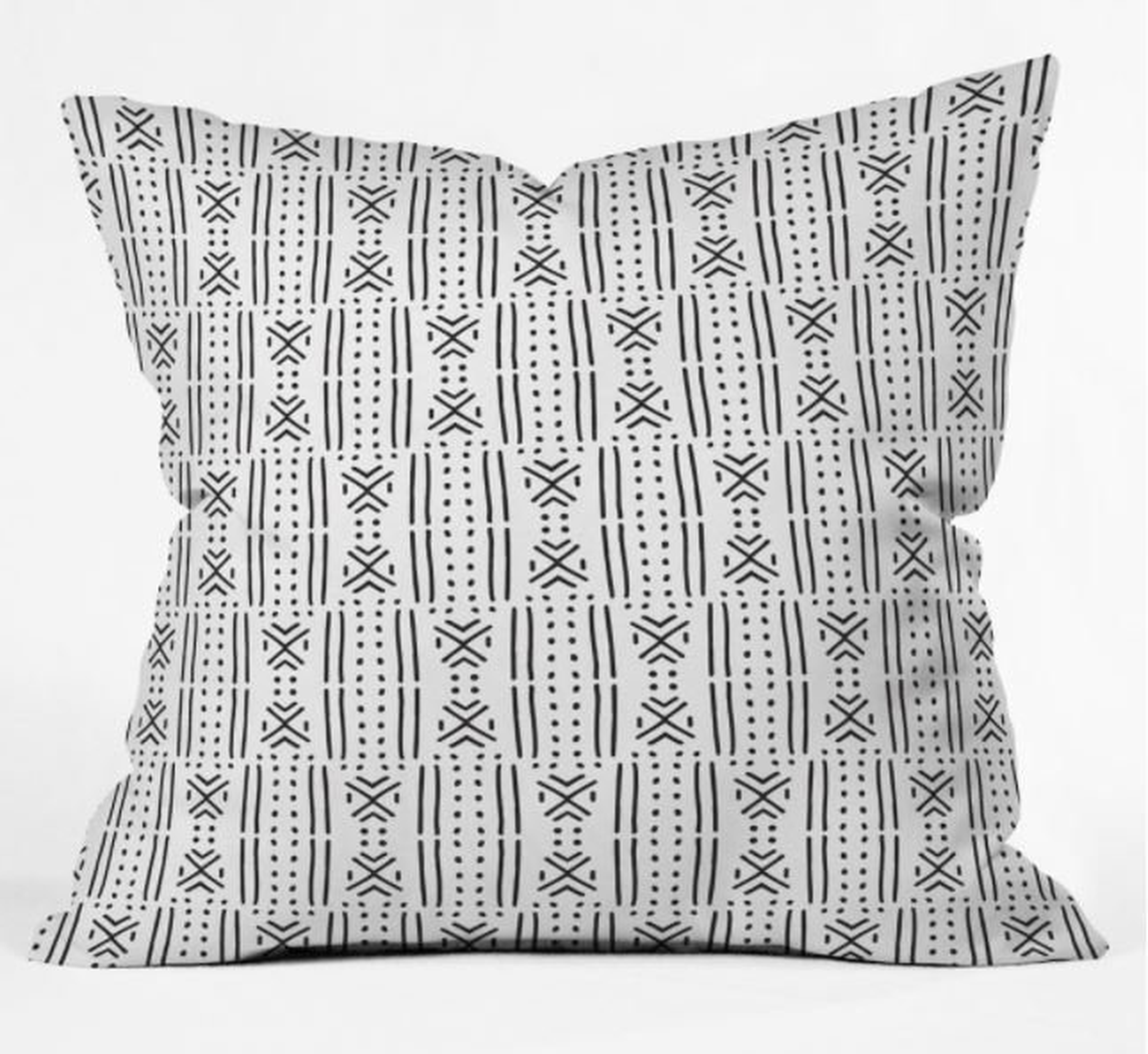 MUDCLOTH WHITE Indoor Throw Pillow By Holli Zollinger - 18" x 18" COVER ONLY - Wander Print Co.