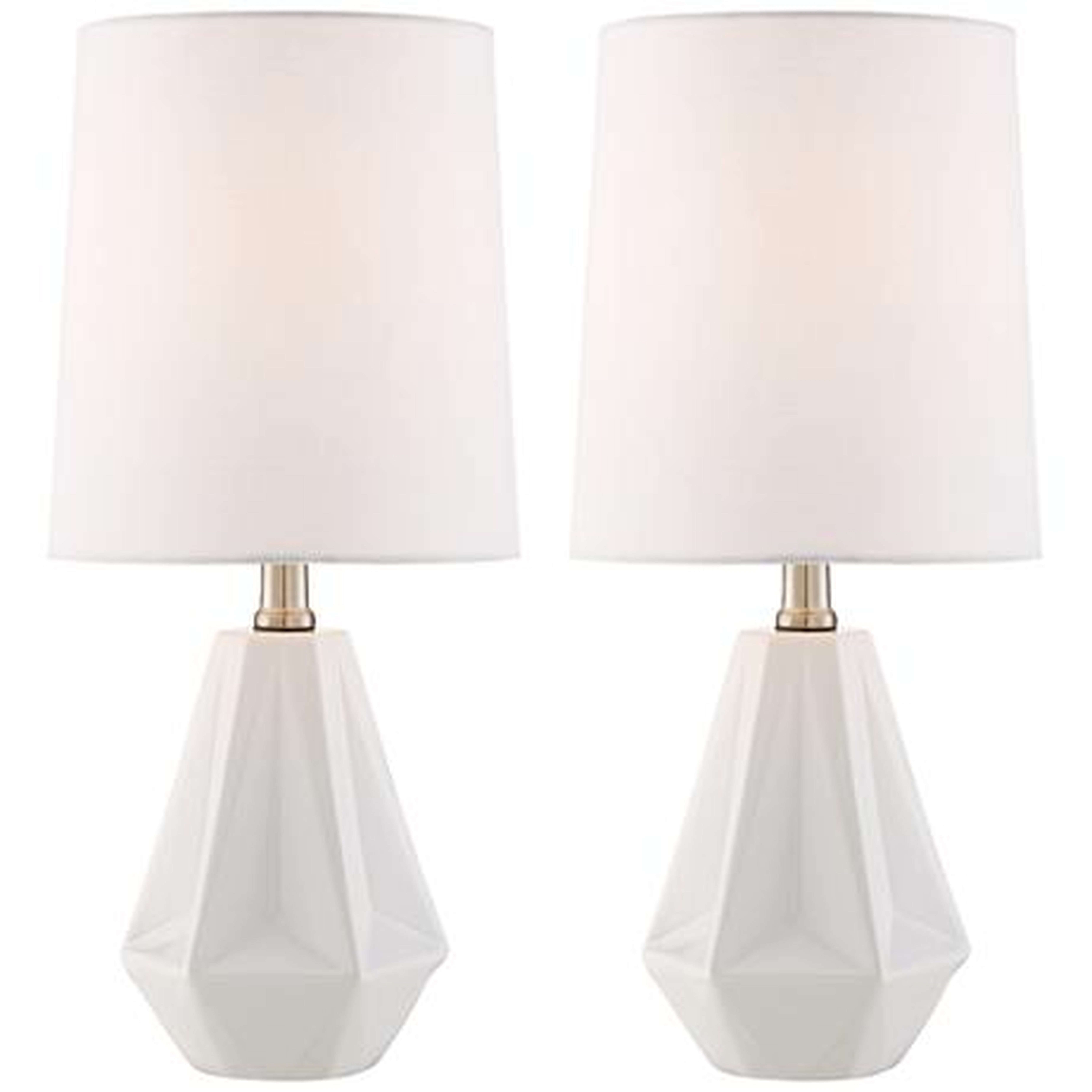 Colyn White Prism 17.5" Table Lamp - Set of 2 - Lamps Plus