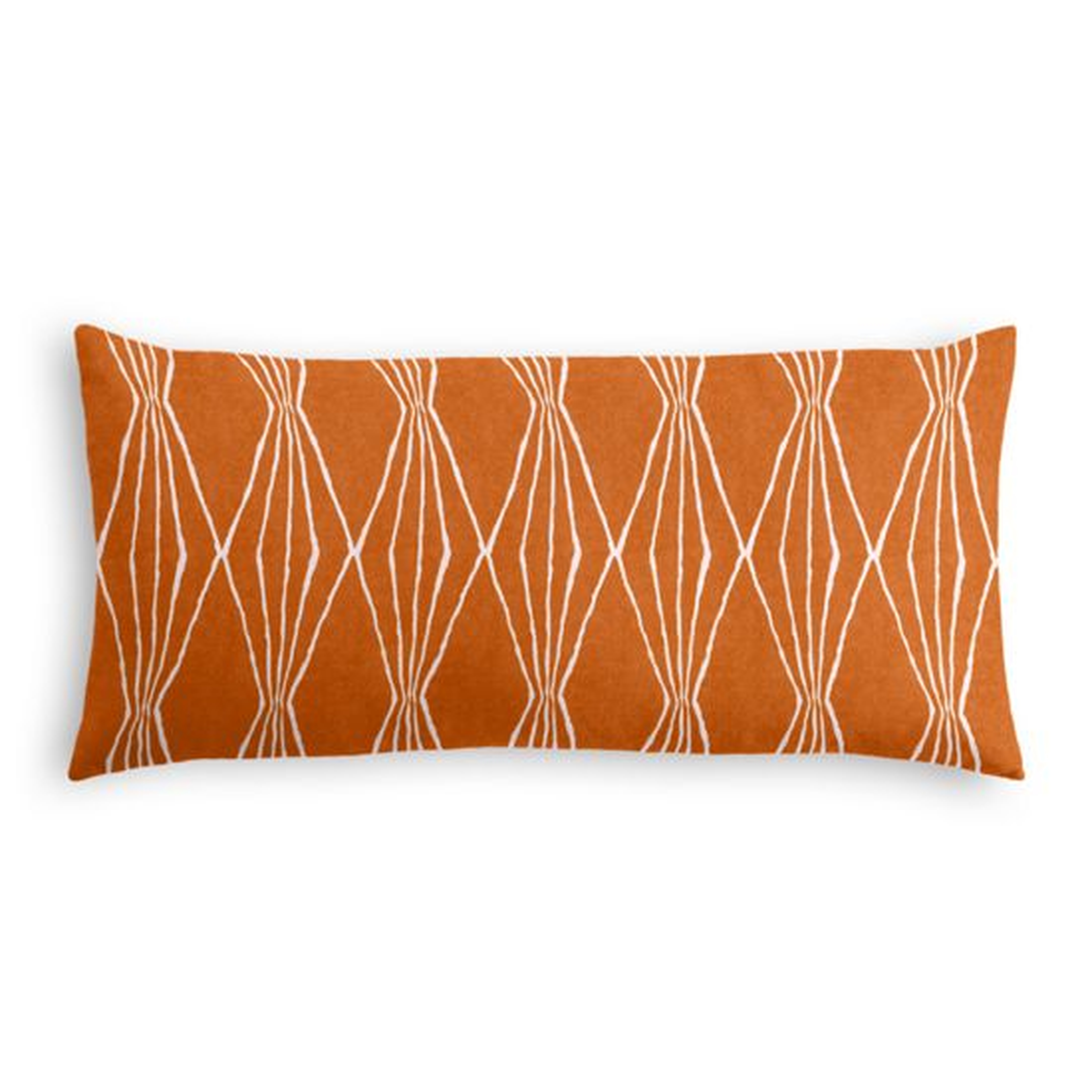 Custom Lumbar Pillow - Orange Crush - 12" x 24" - Down Insert - Loom Decor