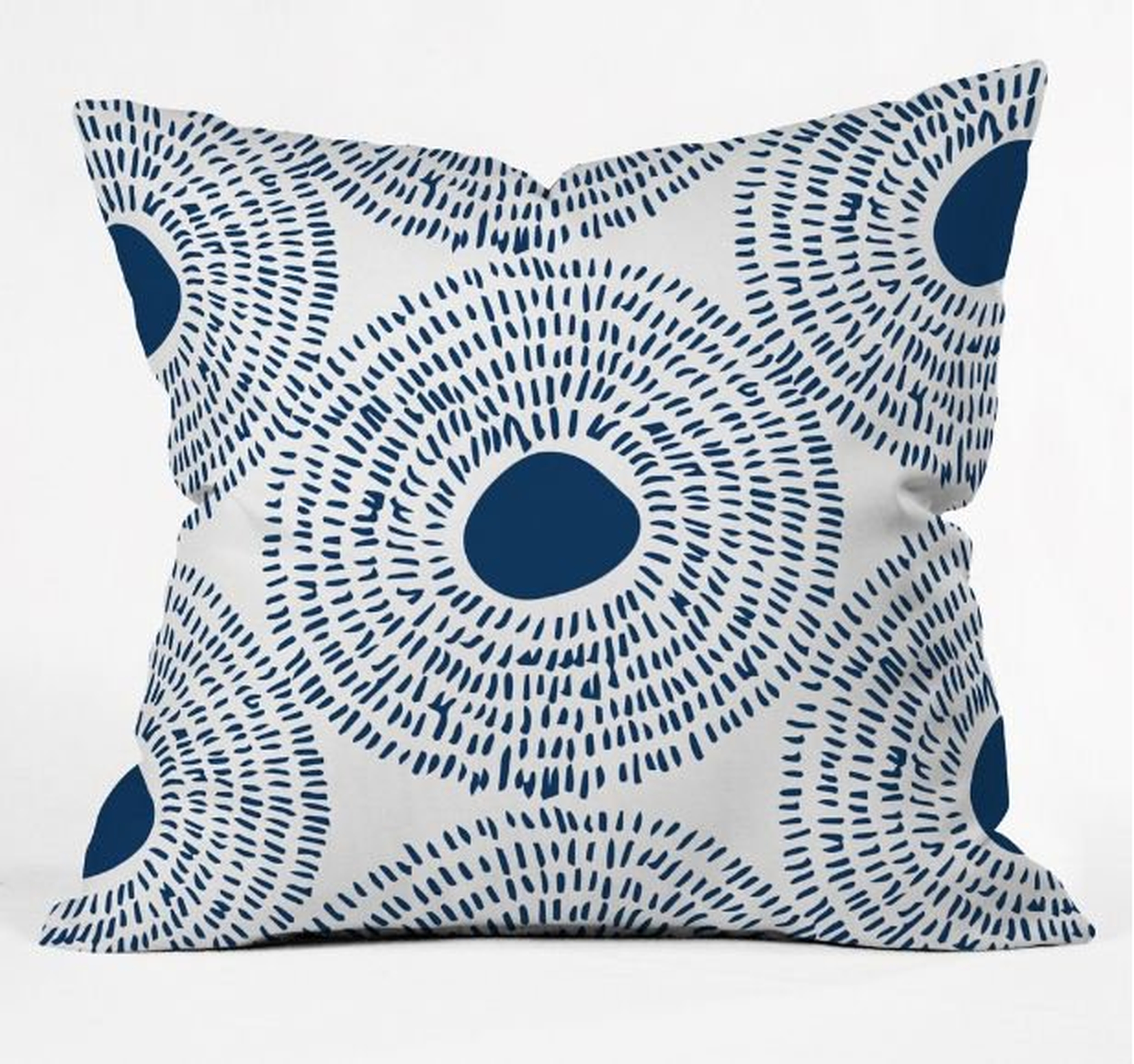 CIRCLES IN BLUE II Throw Pillow - 16" x 16" - Polyester Insert - Wander Print Co.