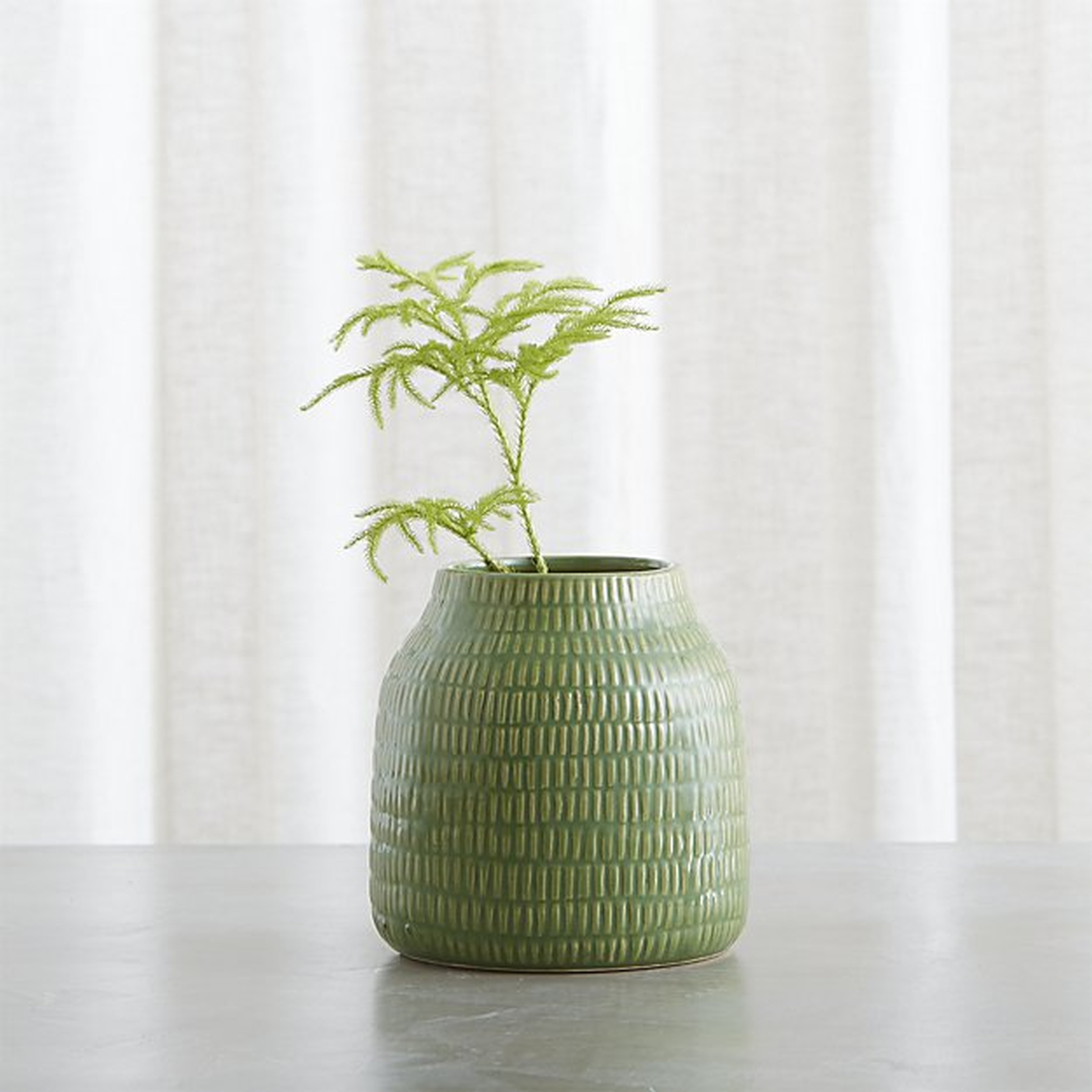 Verde 6" Green Vase - Crate and Barrel