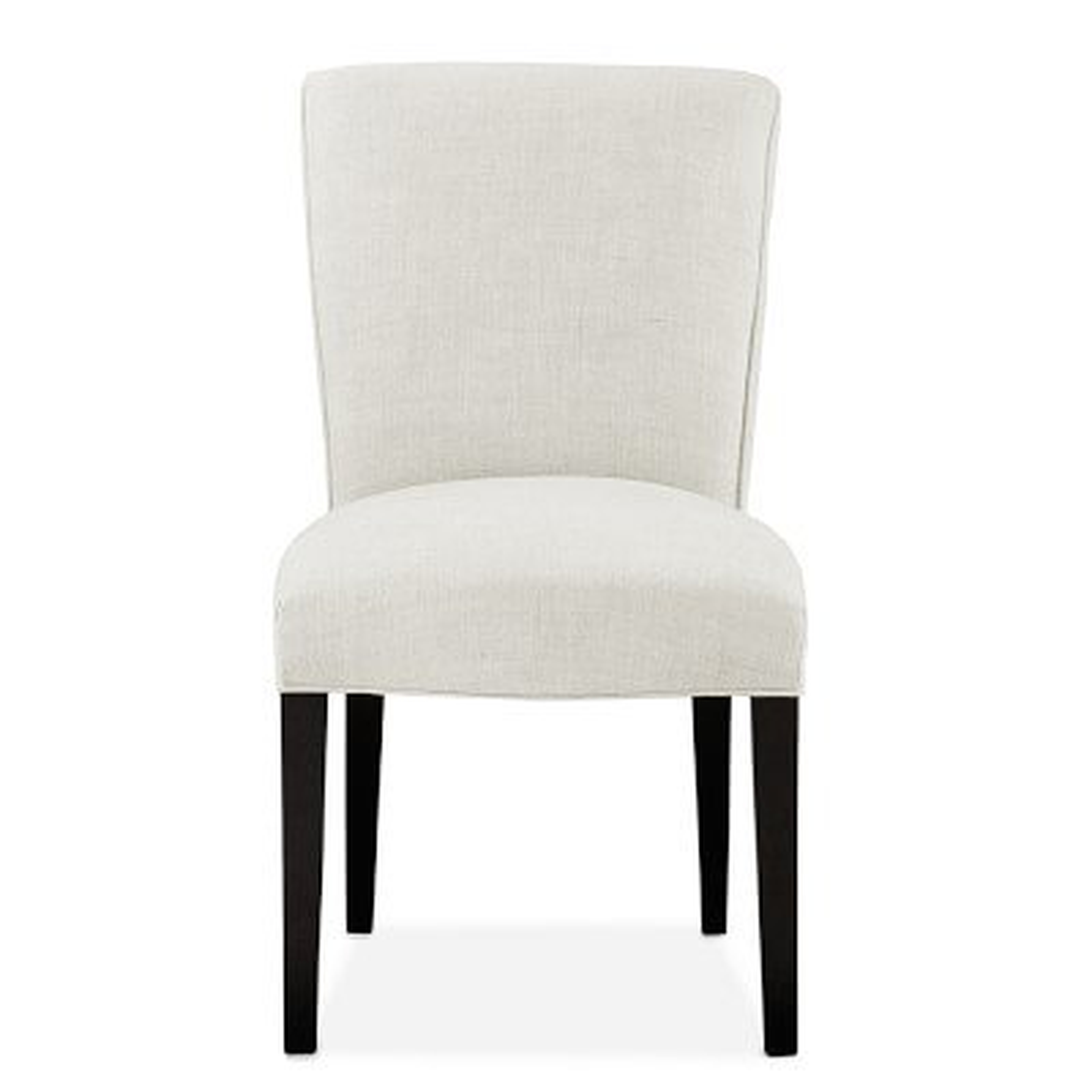 Fitzgerald Dining Side Chair, Chunky Linen, White, Ebony Leg - Williams Sonoma