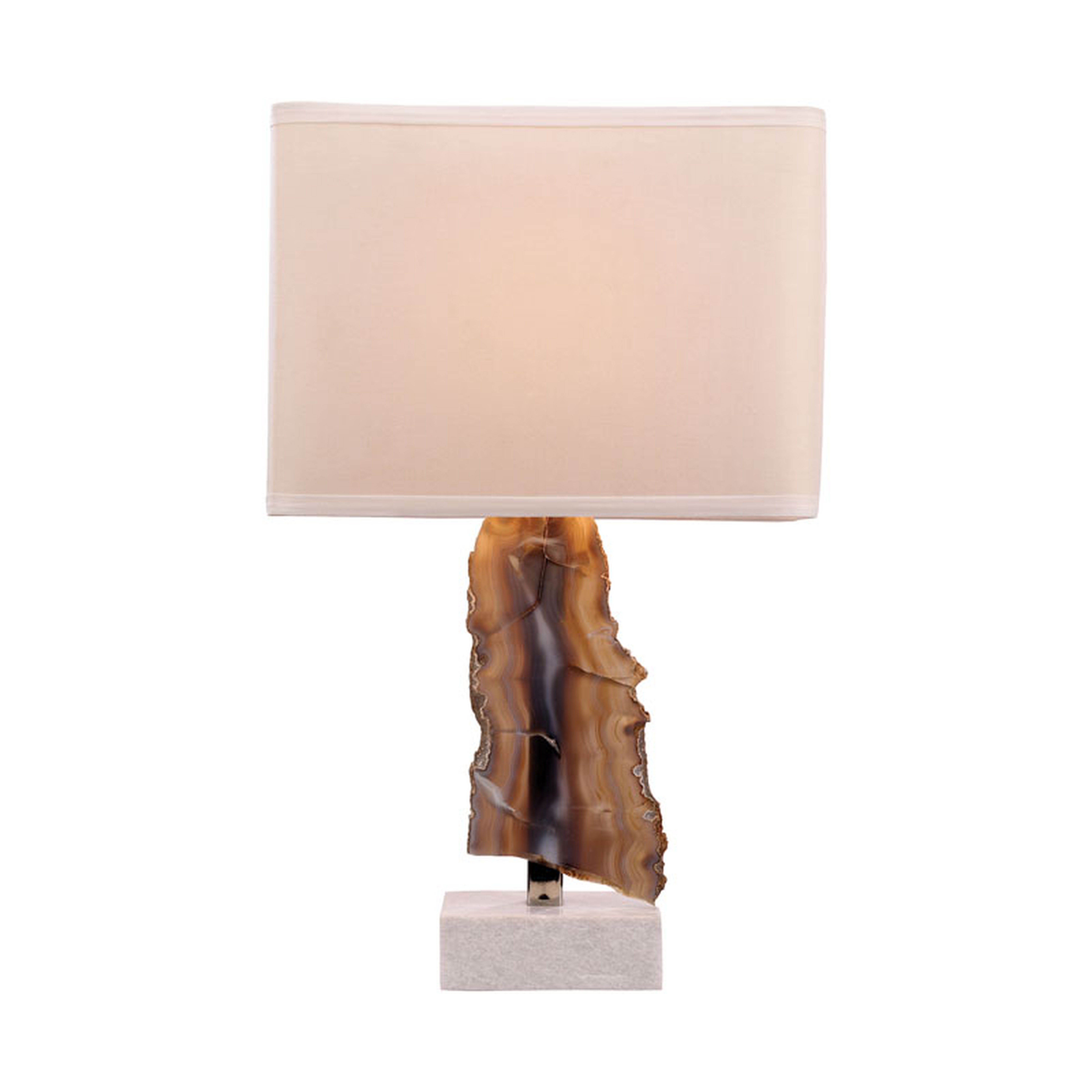 Minoa 1 Light Table Lamp In Natural Agate and Marble - Elk Home