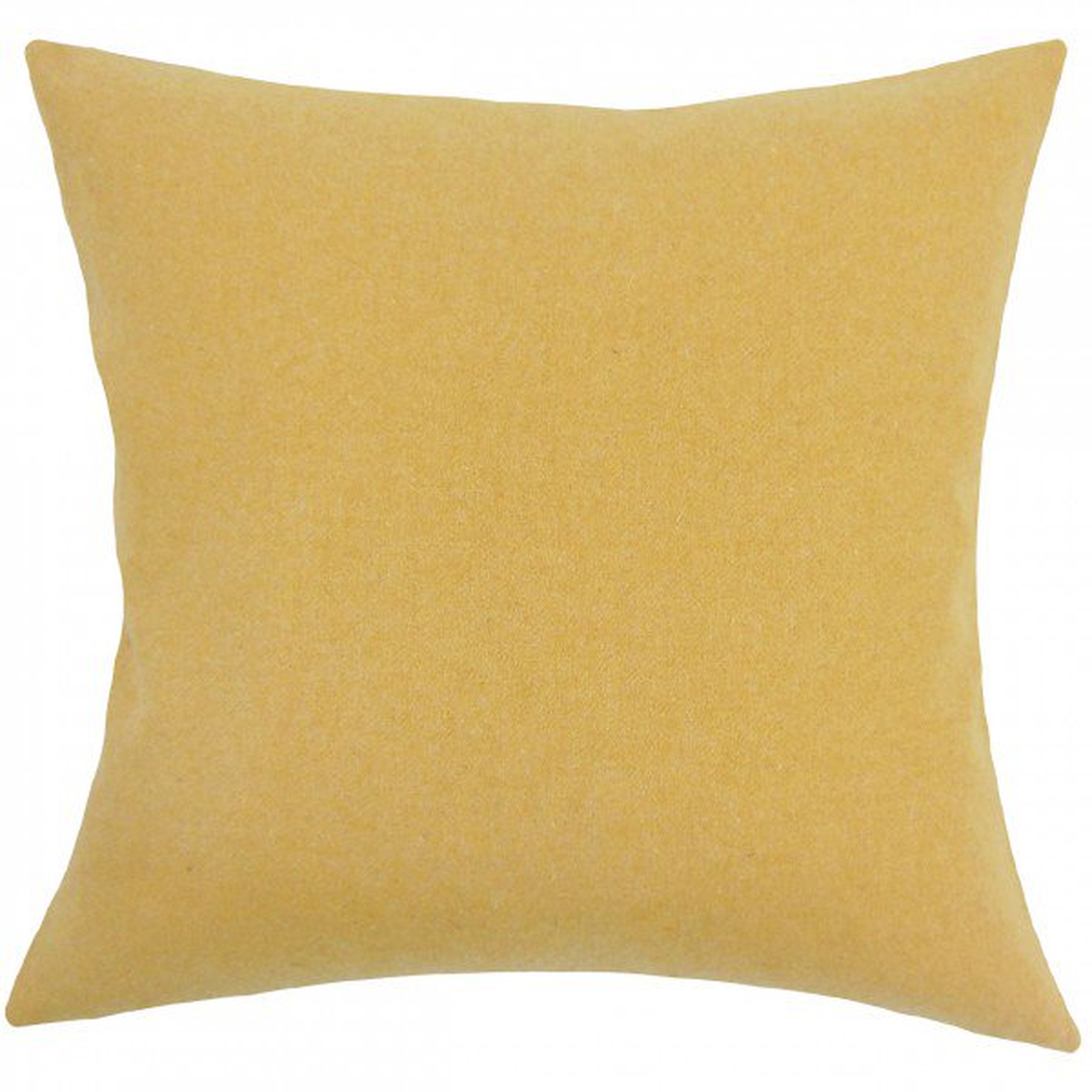 Acadia Solid Pillow Yellow - 20" - With Down insert - Linen & Seam