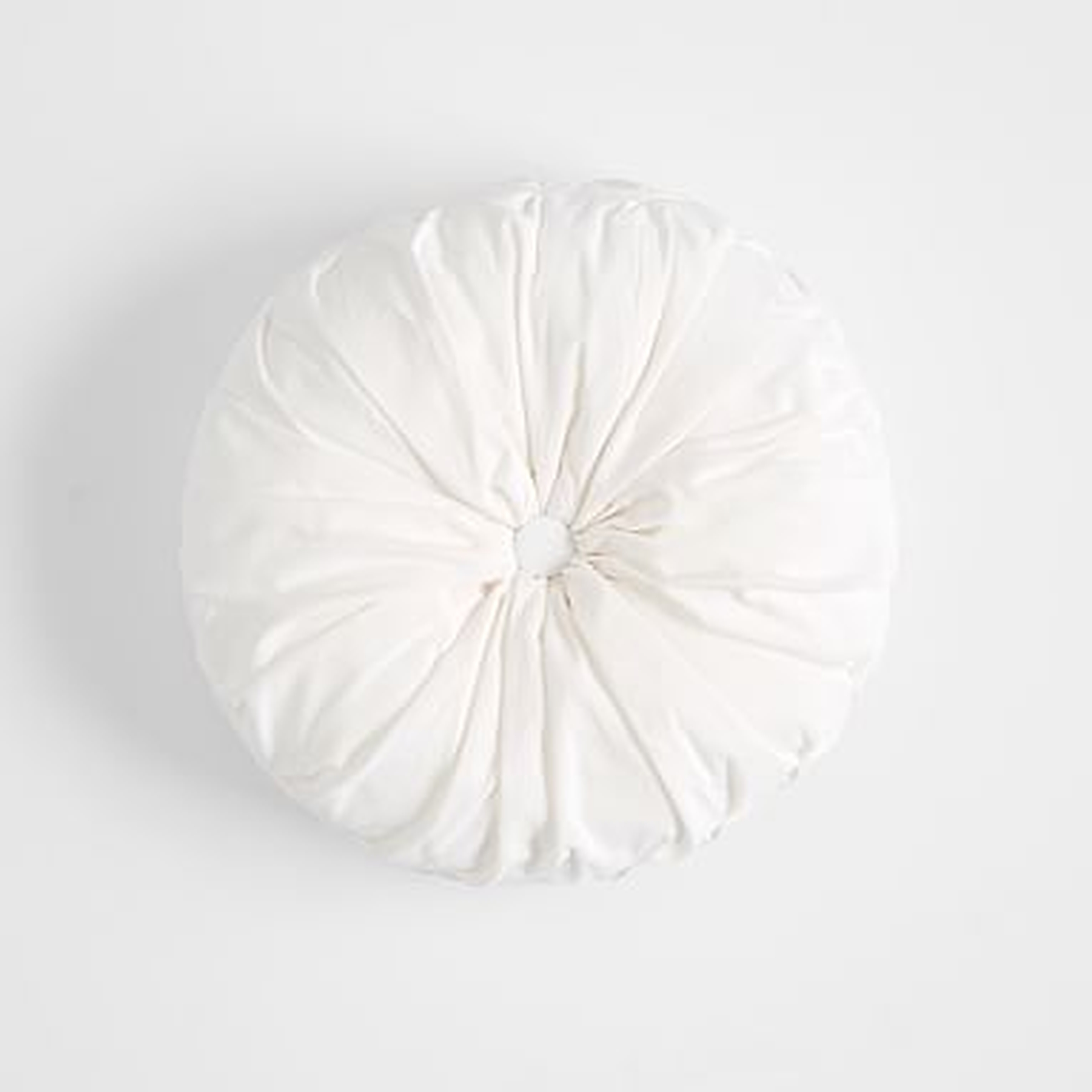 Velvet Pleated Round Pillow, 14" round, Ivory - Pottery Barn Teen