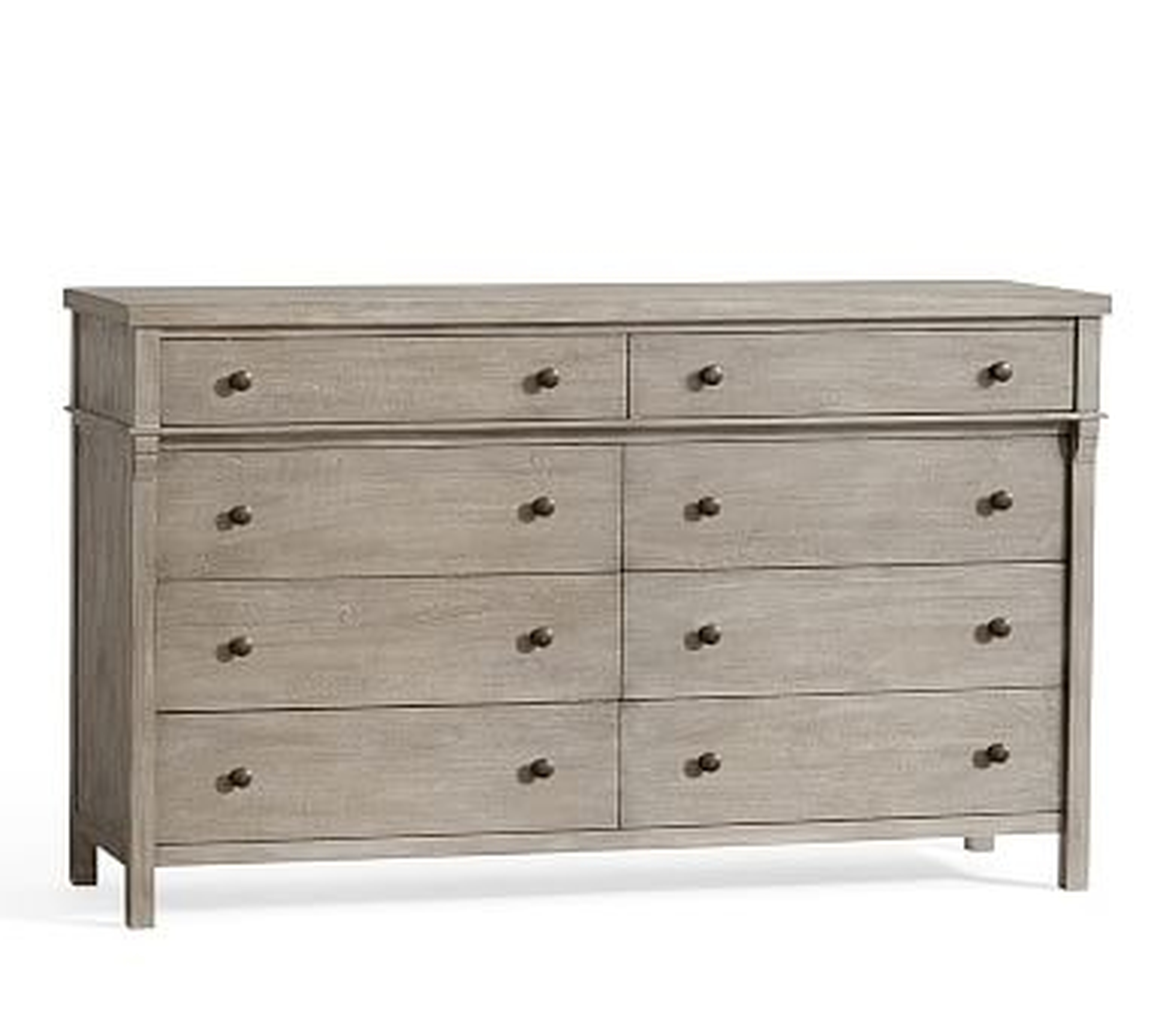 Toulouse 8-Drawer Wide Dresser, Gray Wash - Pottery Barn