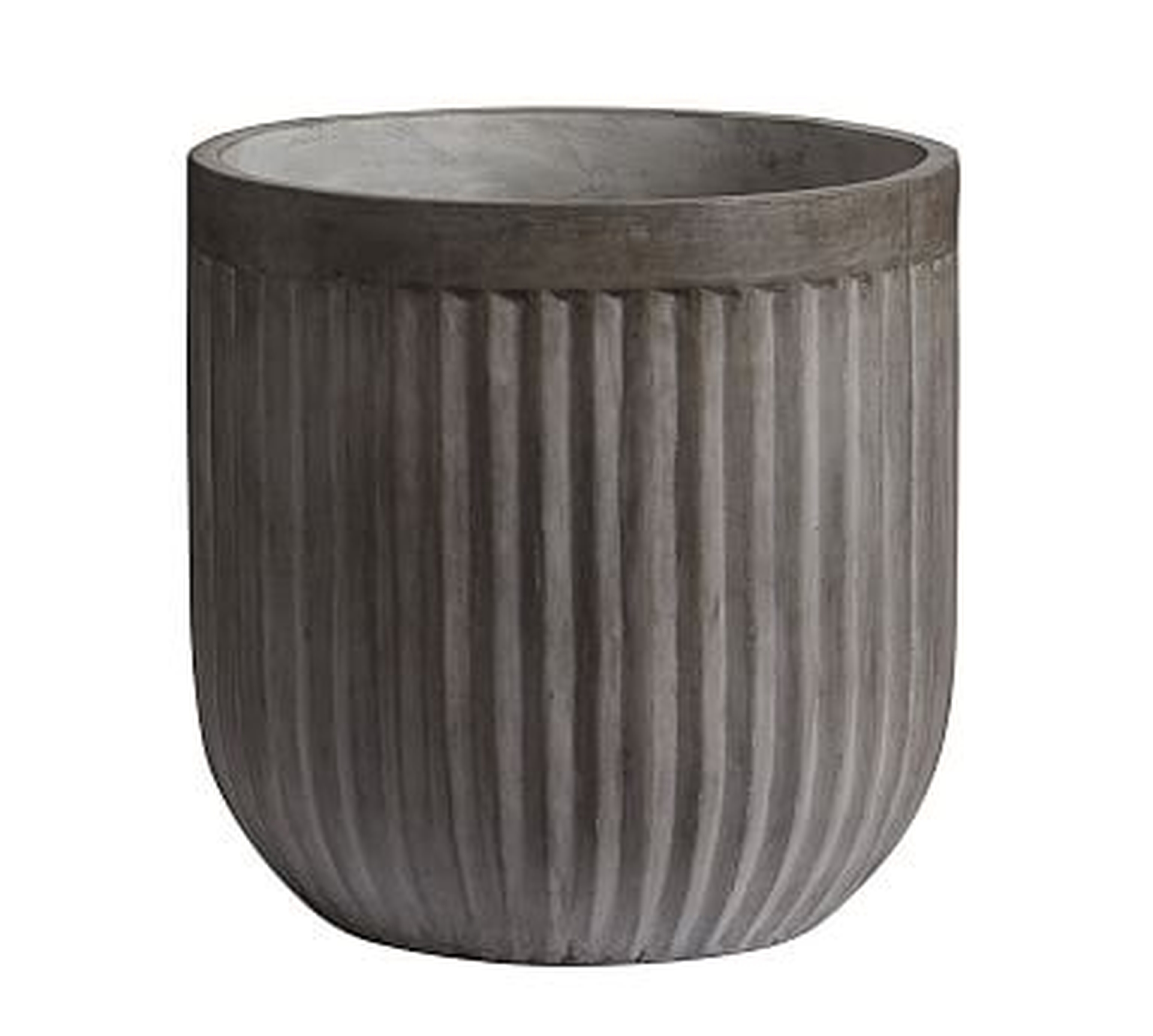 Concrete Fluted Planter, Grey, 19.75" Diam. x 19.75" H - Pottery Barn