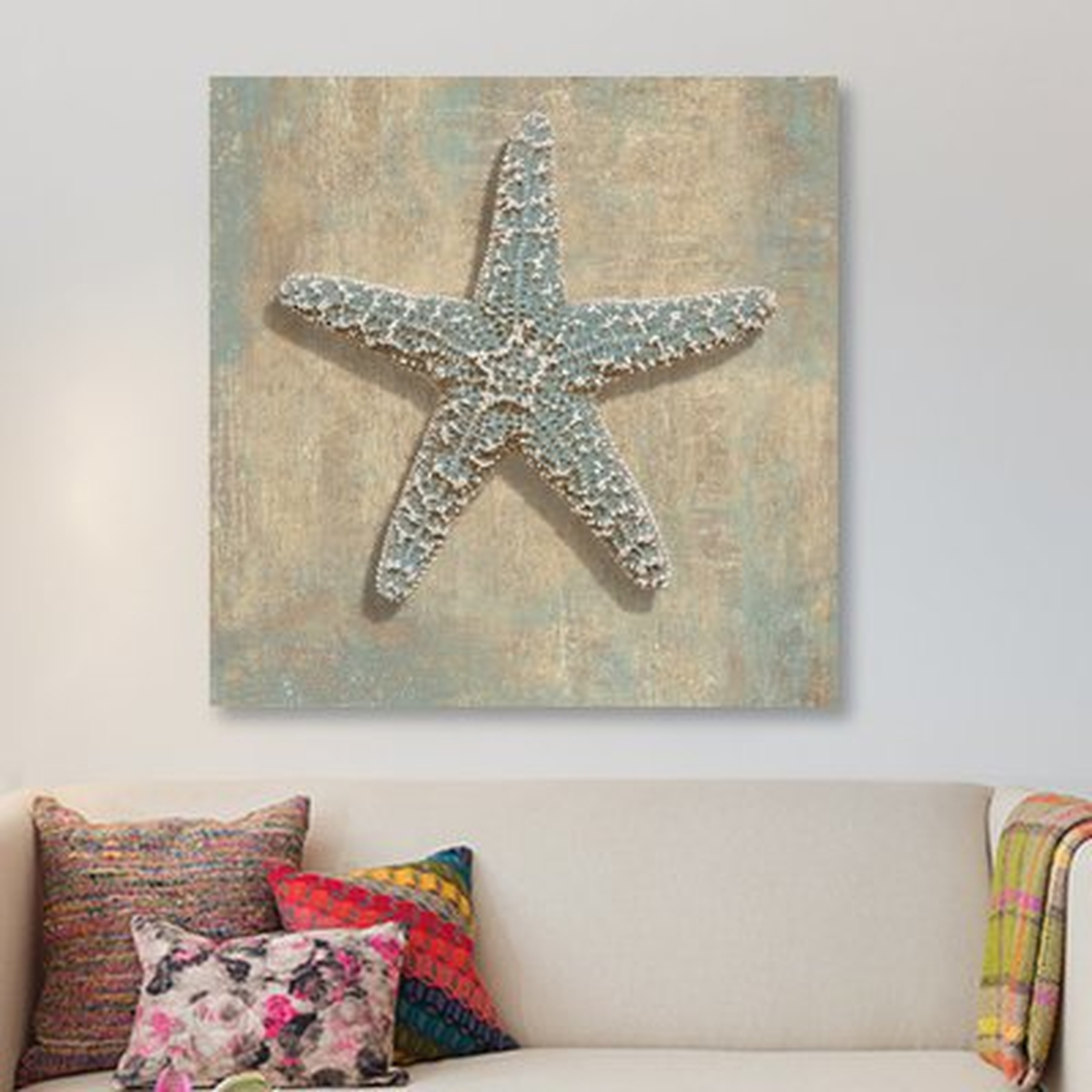 'Aqua Starfish' Graphic Art Print on Canvas - Wayfair