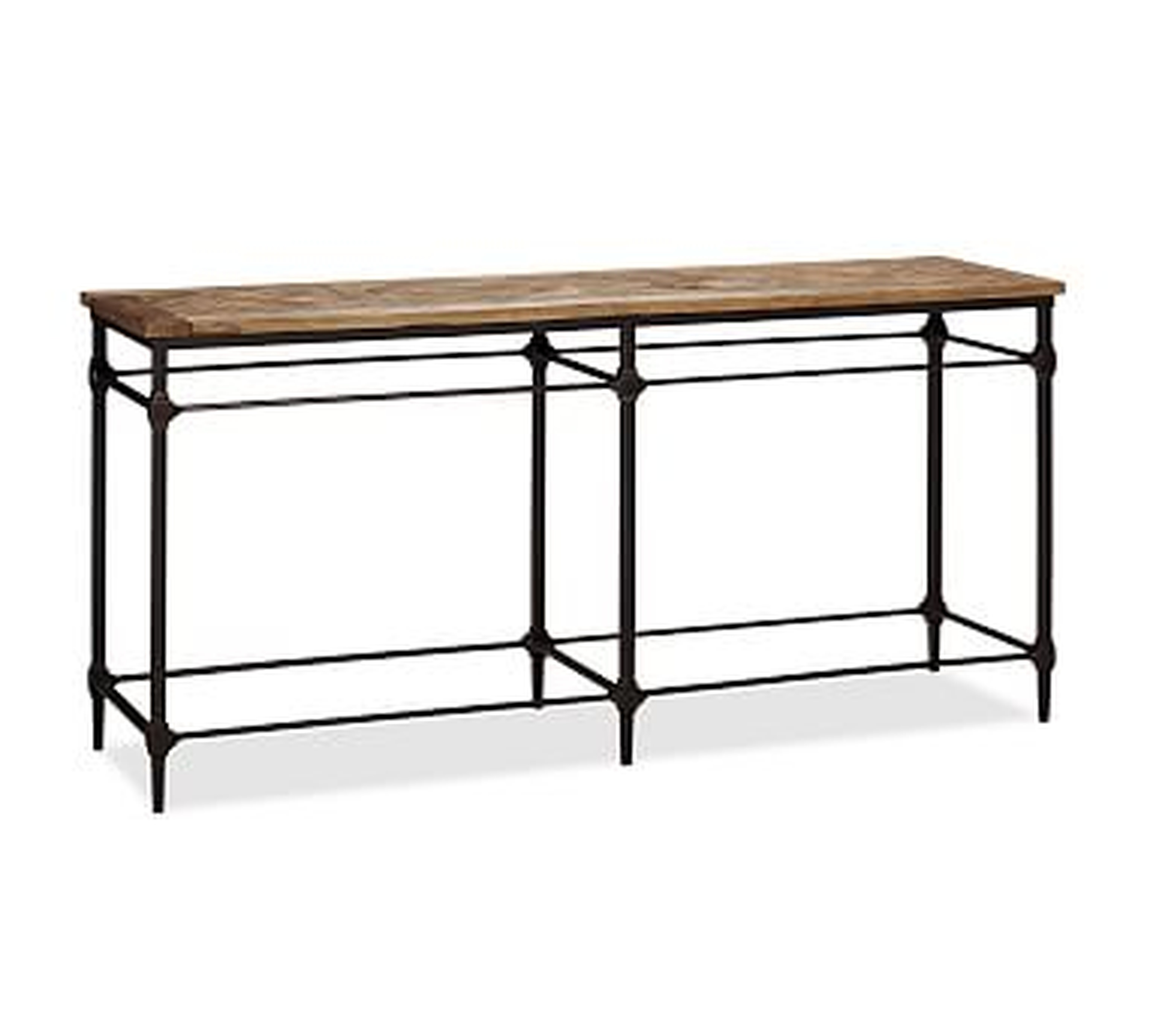 Parquet Reclaimed Wood & Metal Console Table - Pottery Barn