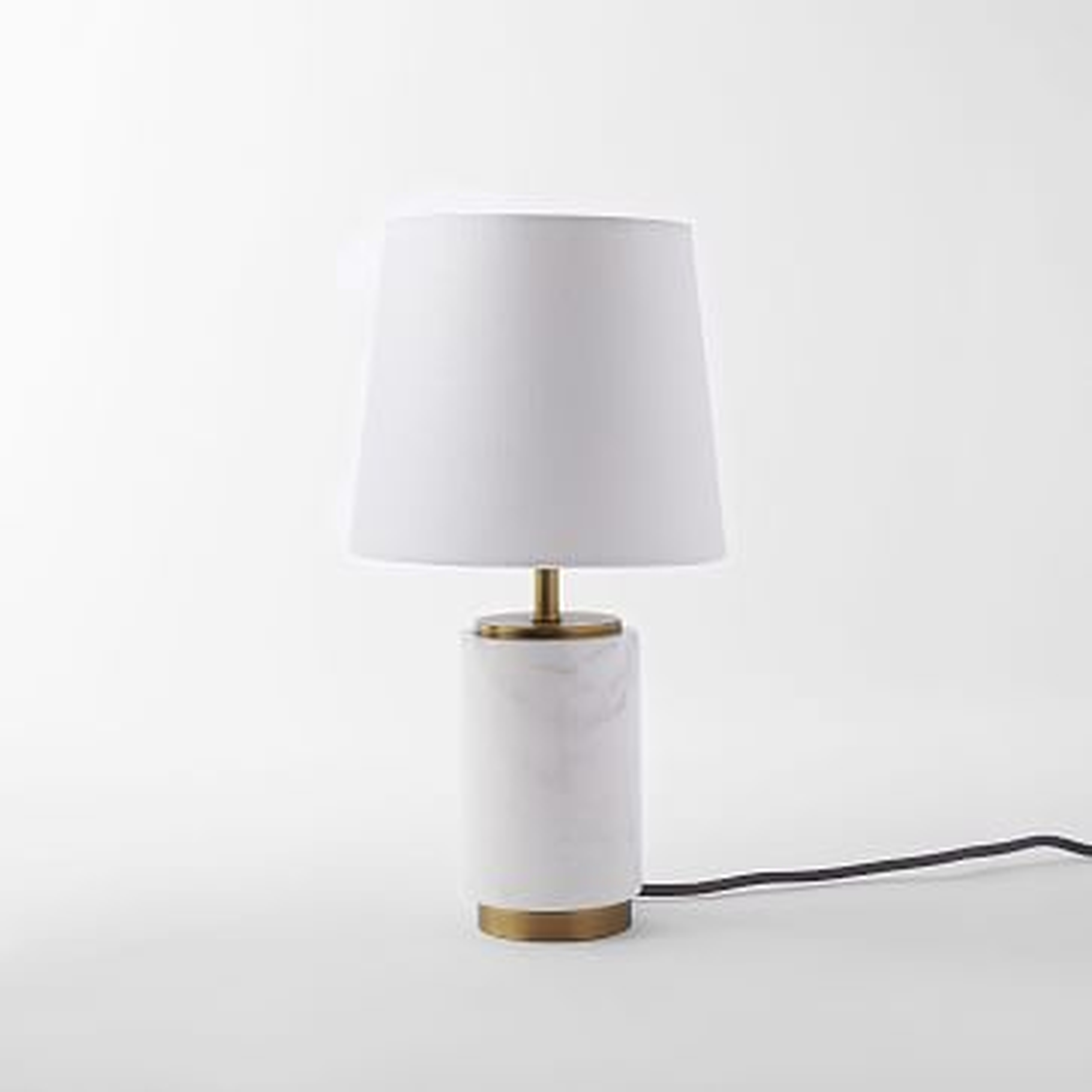 Pillar Table Lamp Small, Marble Base-Individual - West Elm