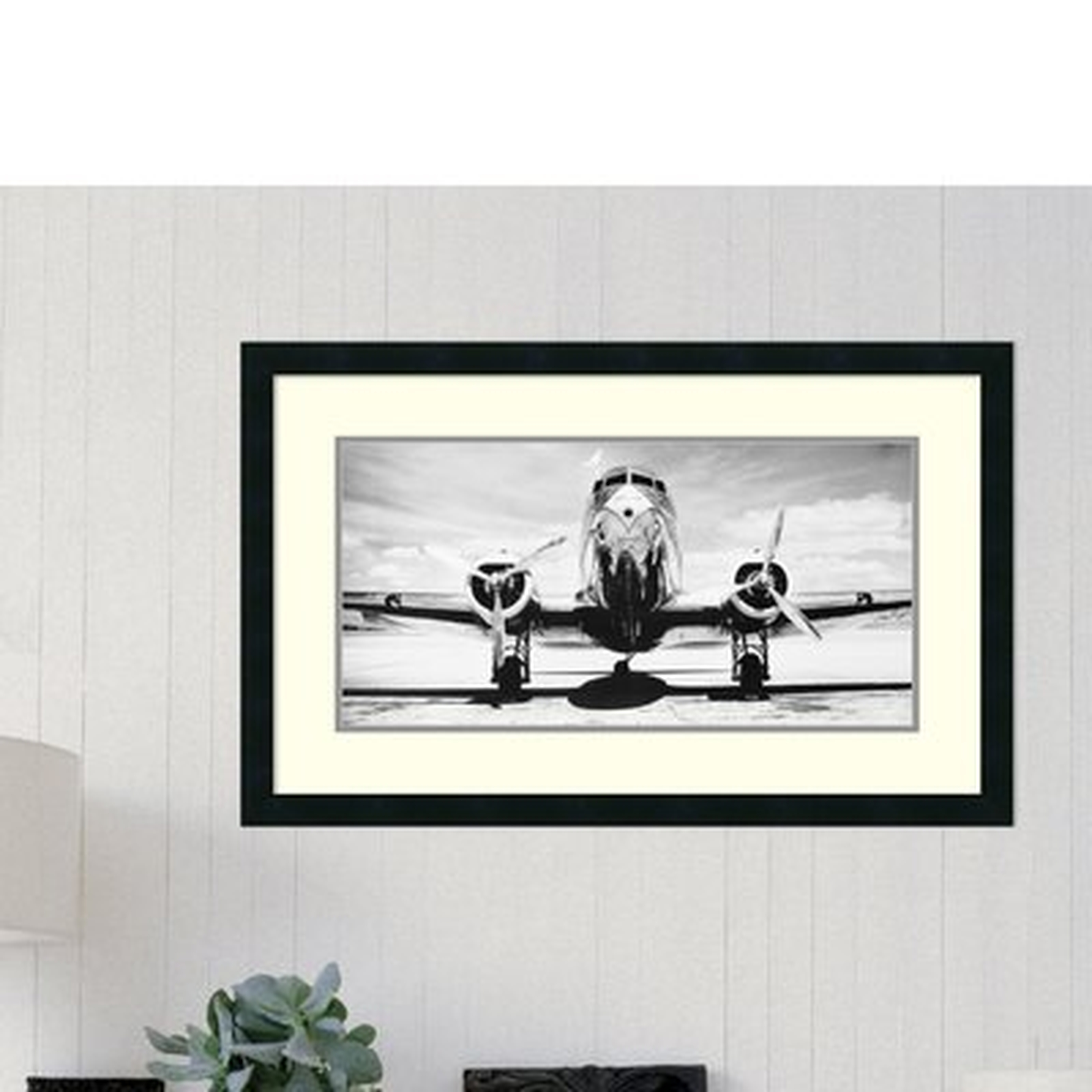 'Passenger Airplane on Runway' Framed Photographic Print - AllModern