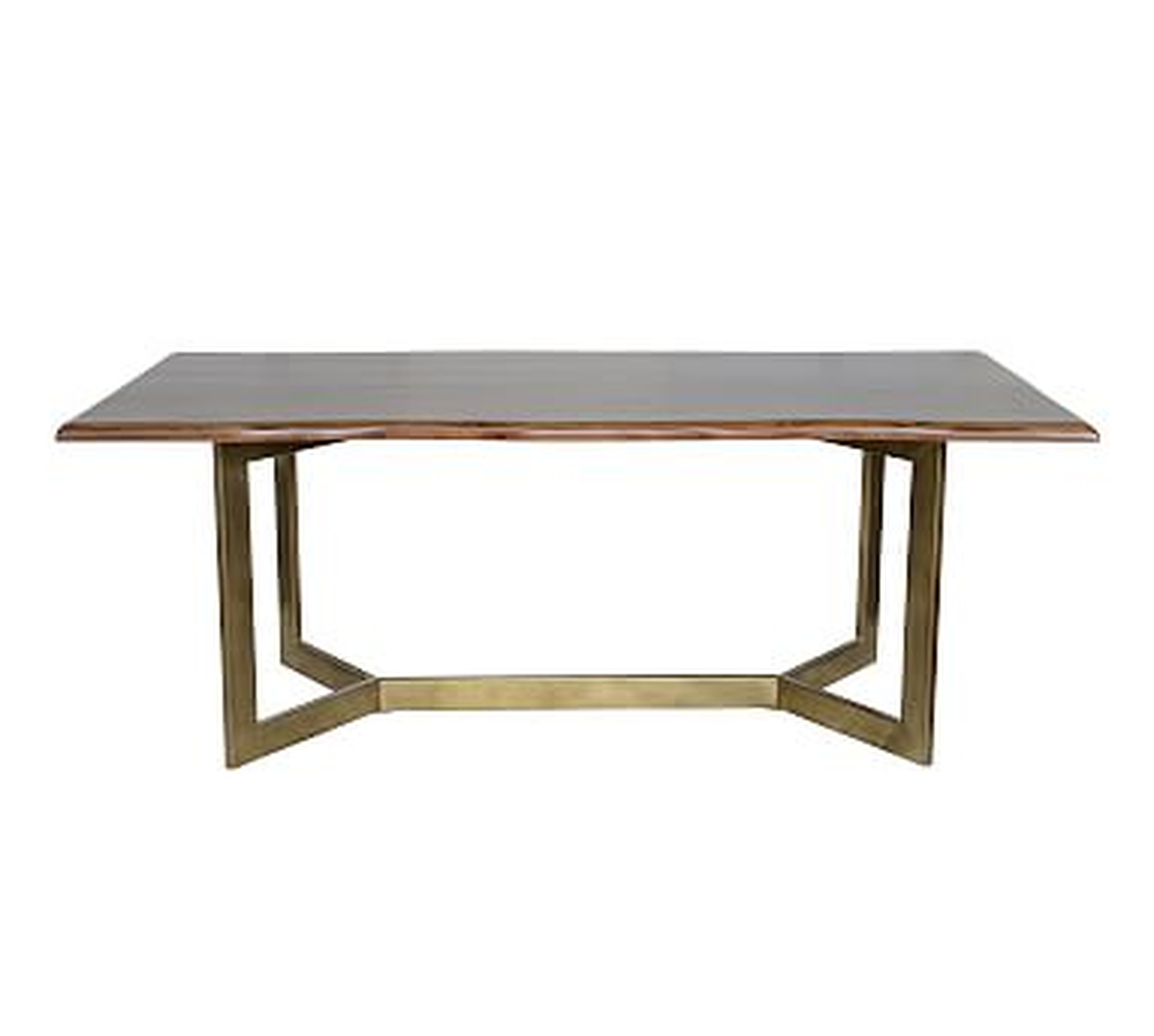 Avondale Dining Table, Antique Brass/Wood, 80" L x 40" W - Pottery Barn