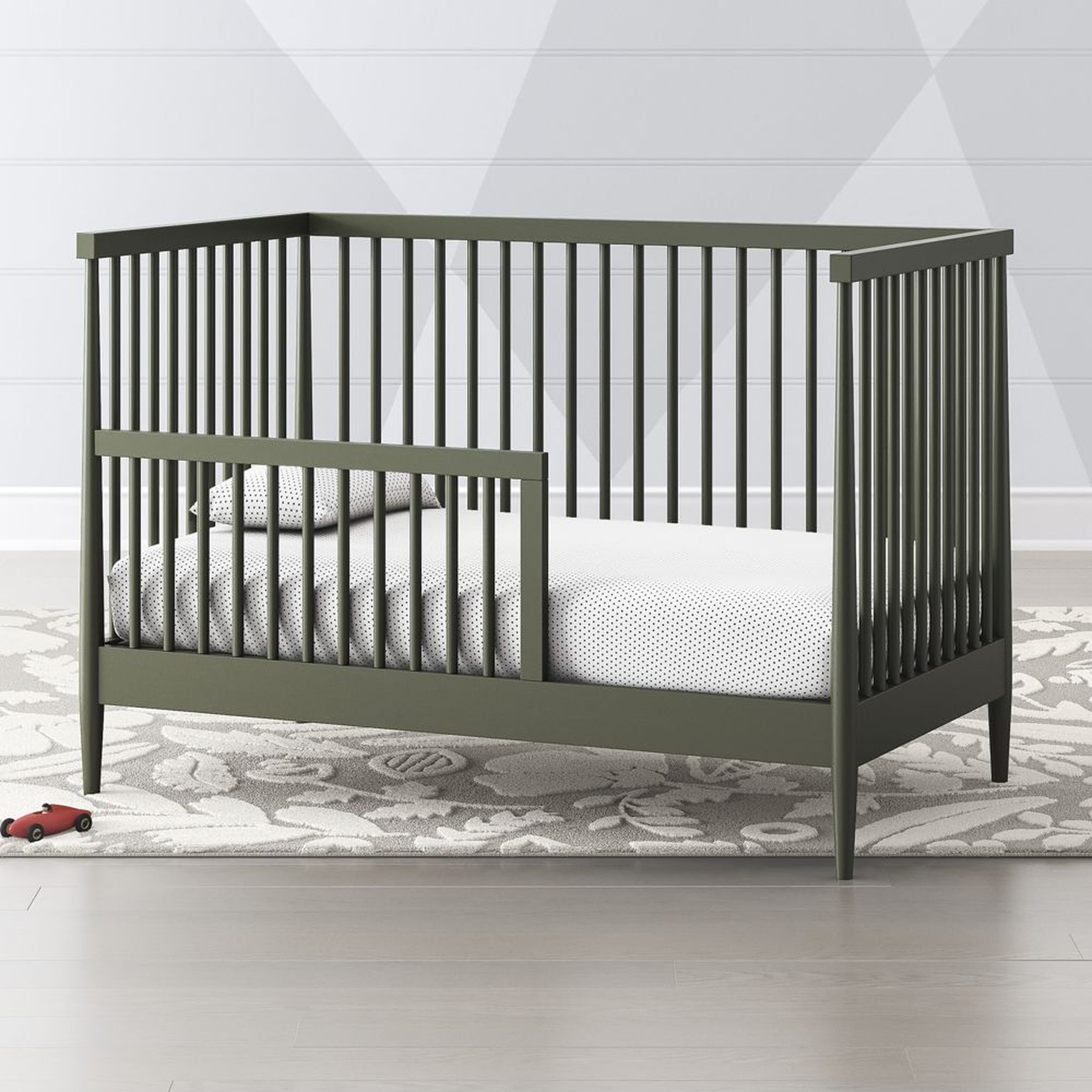 Hampshire Olive Green Toddler Rail - Crate and Barrel