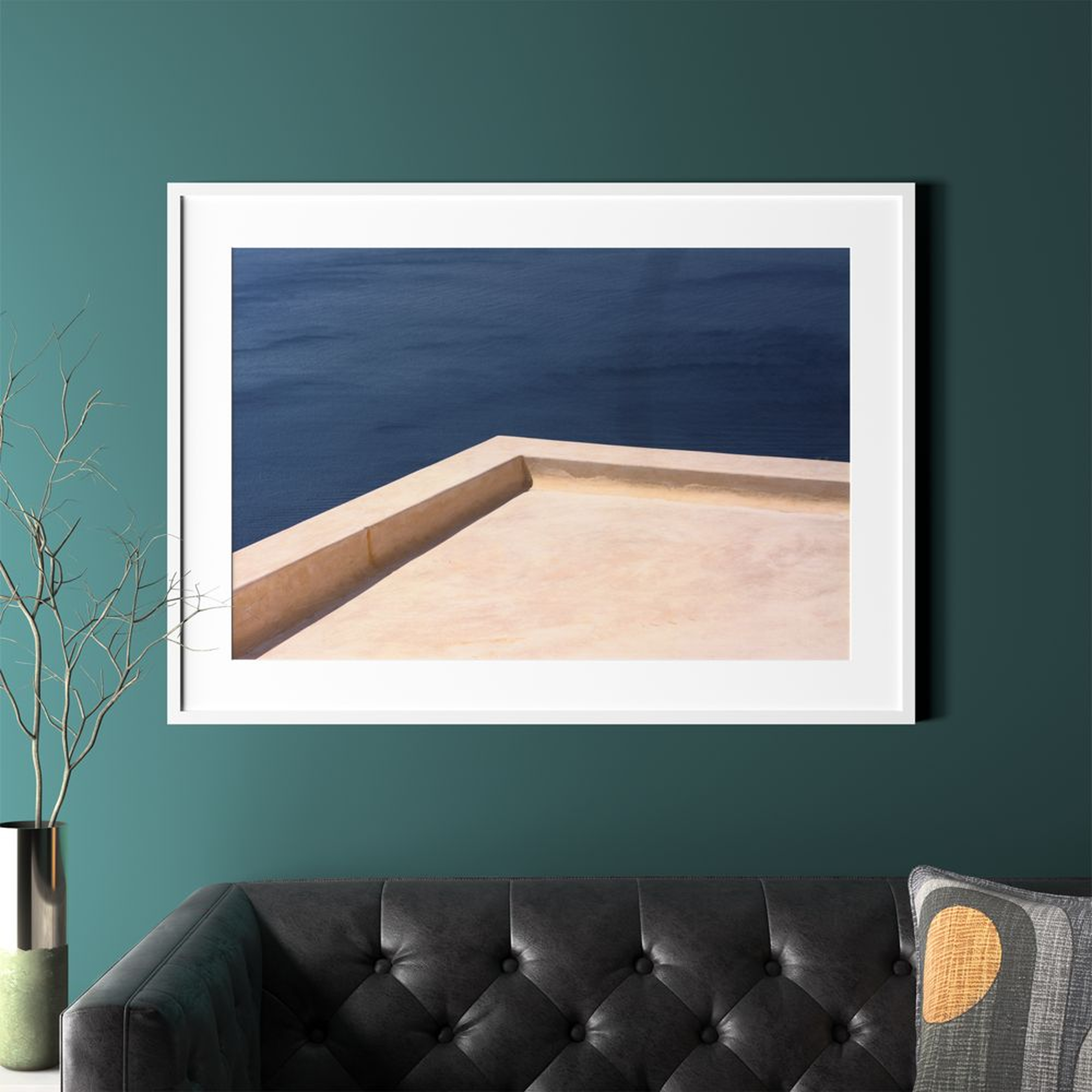 "Rooftop with White Frame 43.5""x31.5""" - CB2