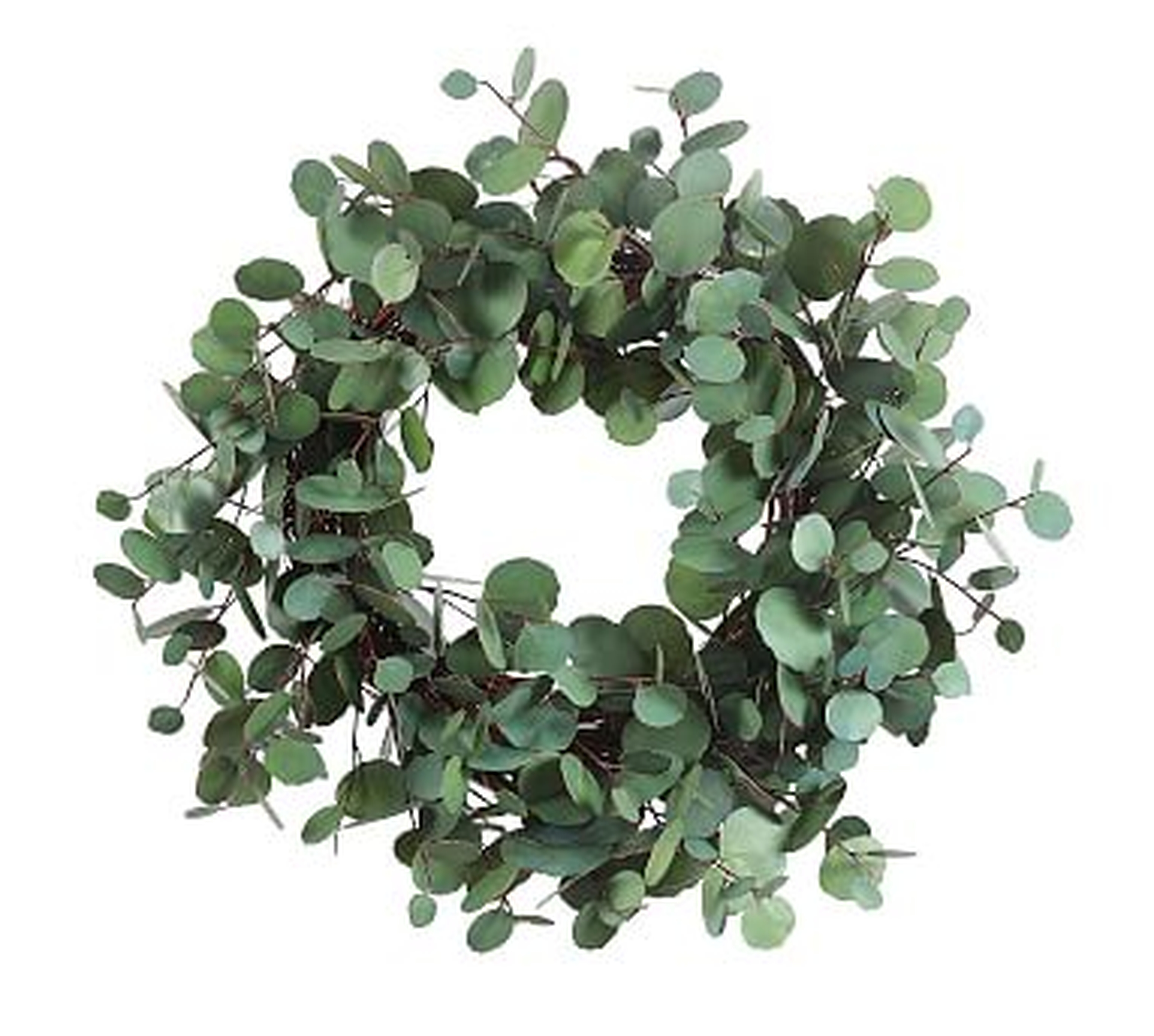 Faux Eucalyptus Wreath, 24", Green - Pottery Barn