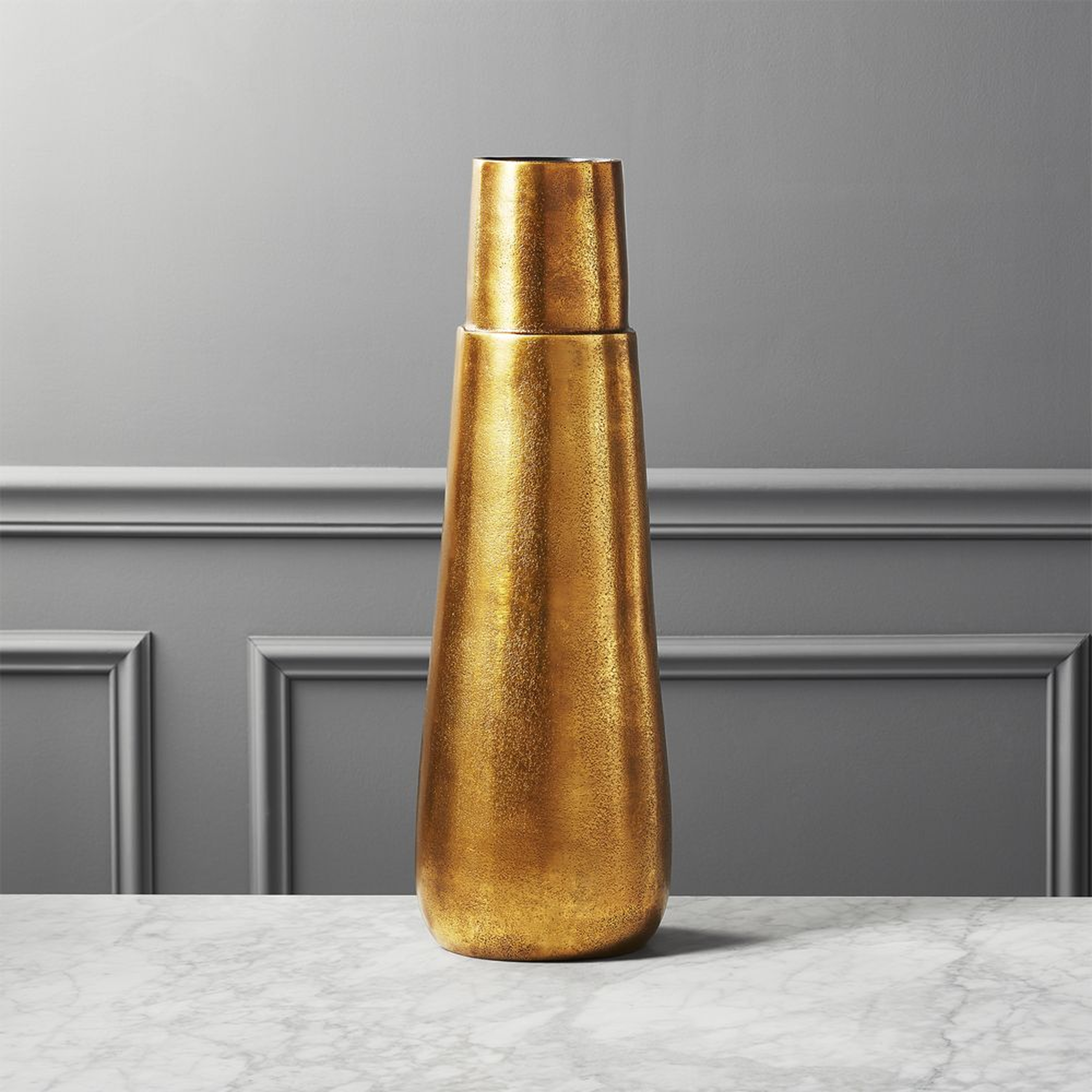 Malta Tall Brass Vase - CB2