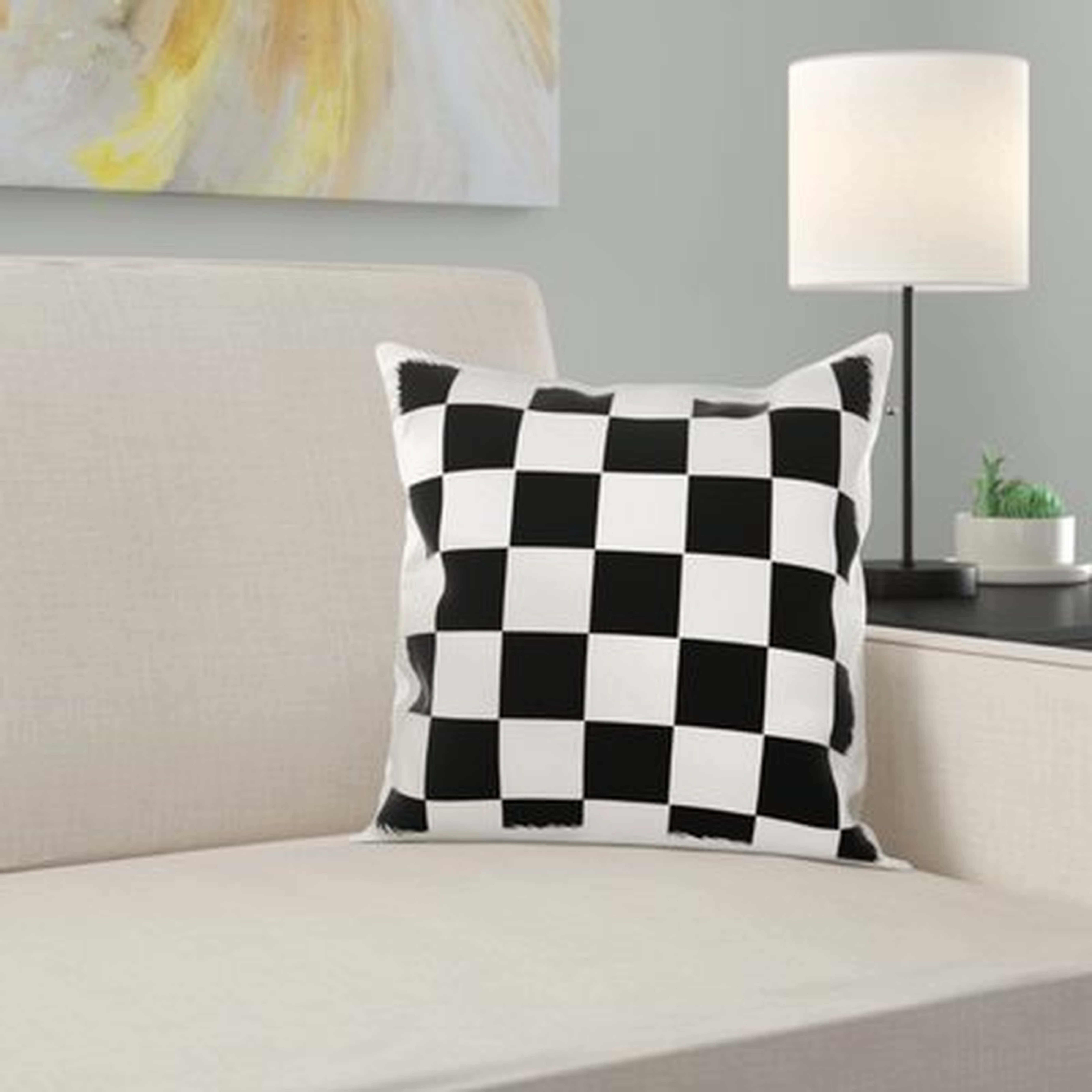 Checkered Squares Art Pillow Cover - Wayfair