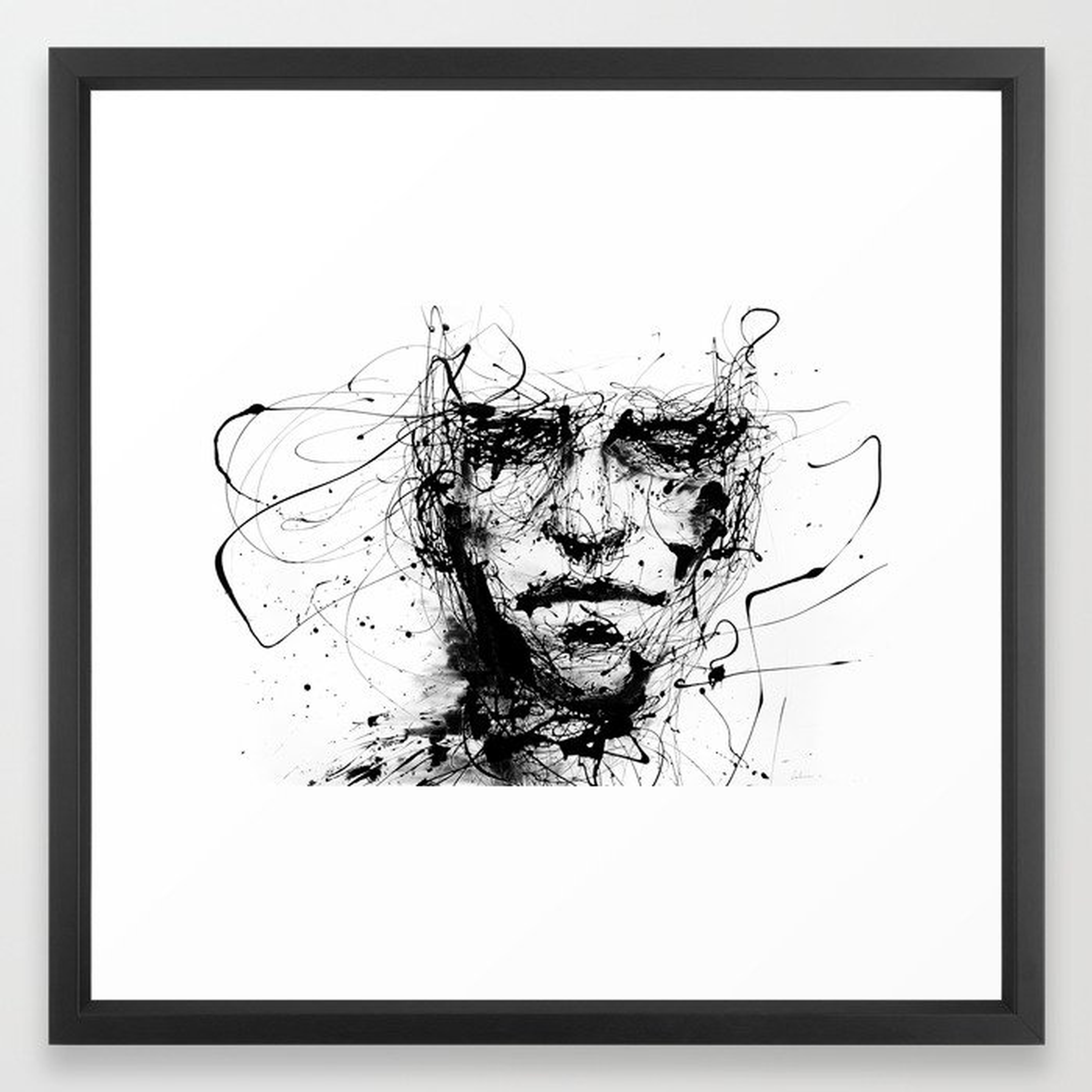 Lines hold the memories- 22"x 22" - Vector Black frame No Mat - Society6