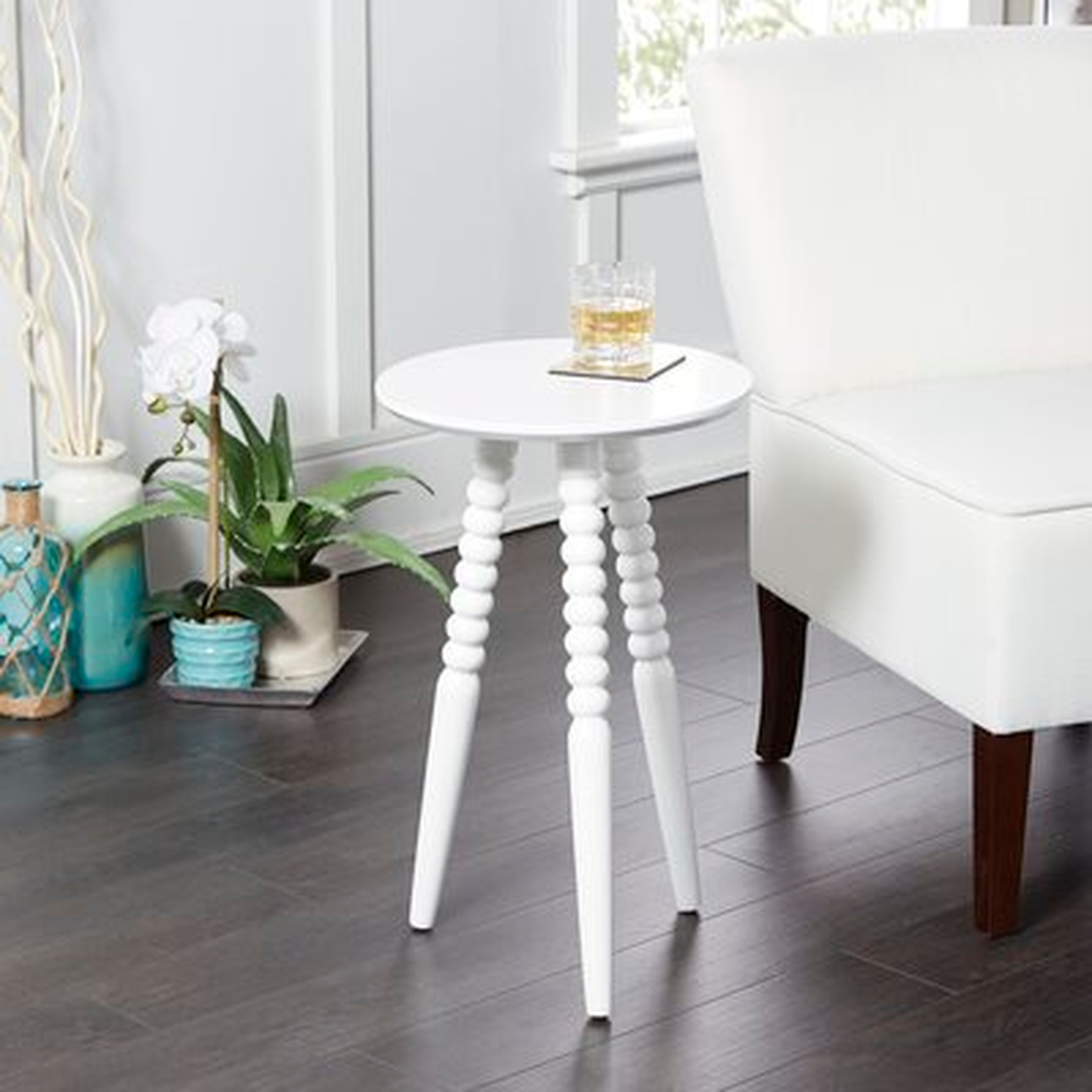 Breslin Round Accent Table with Turned Legs - Wayfair