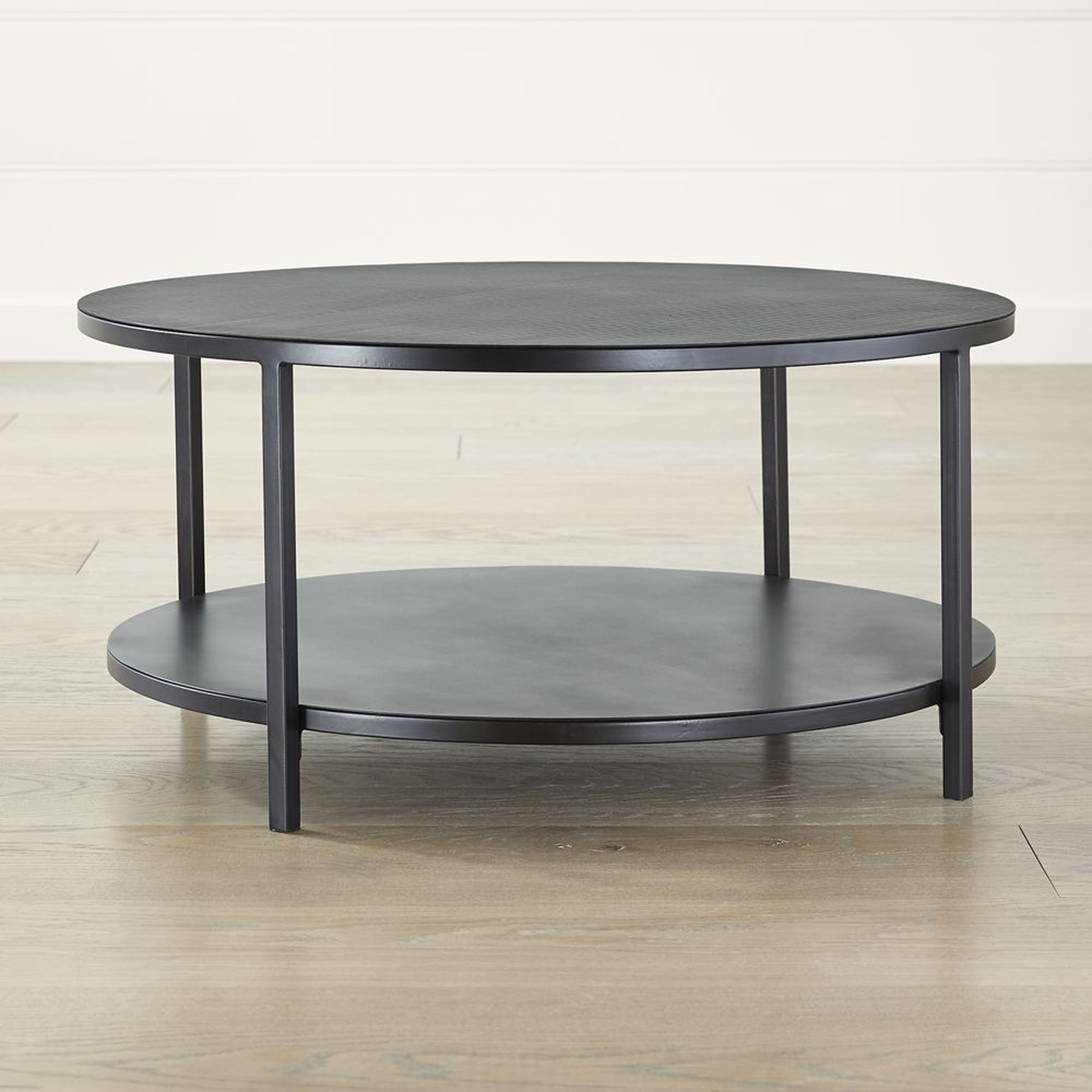 Echelon Round Coffee Table with Shelf - Crate and Barrel