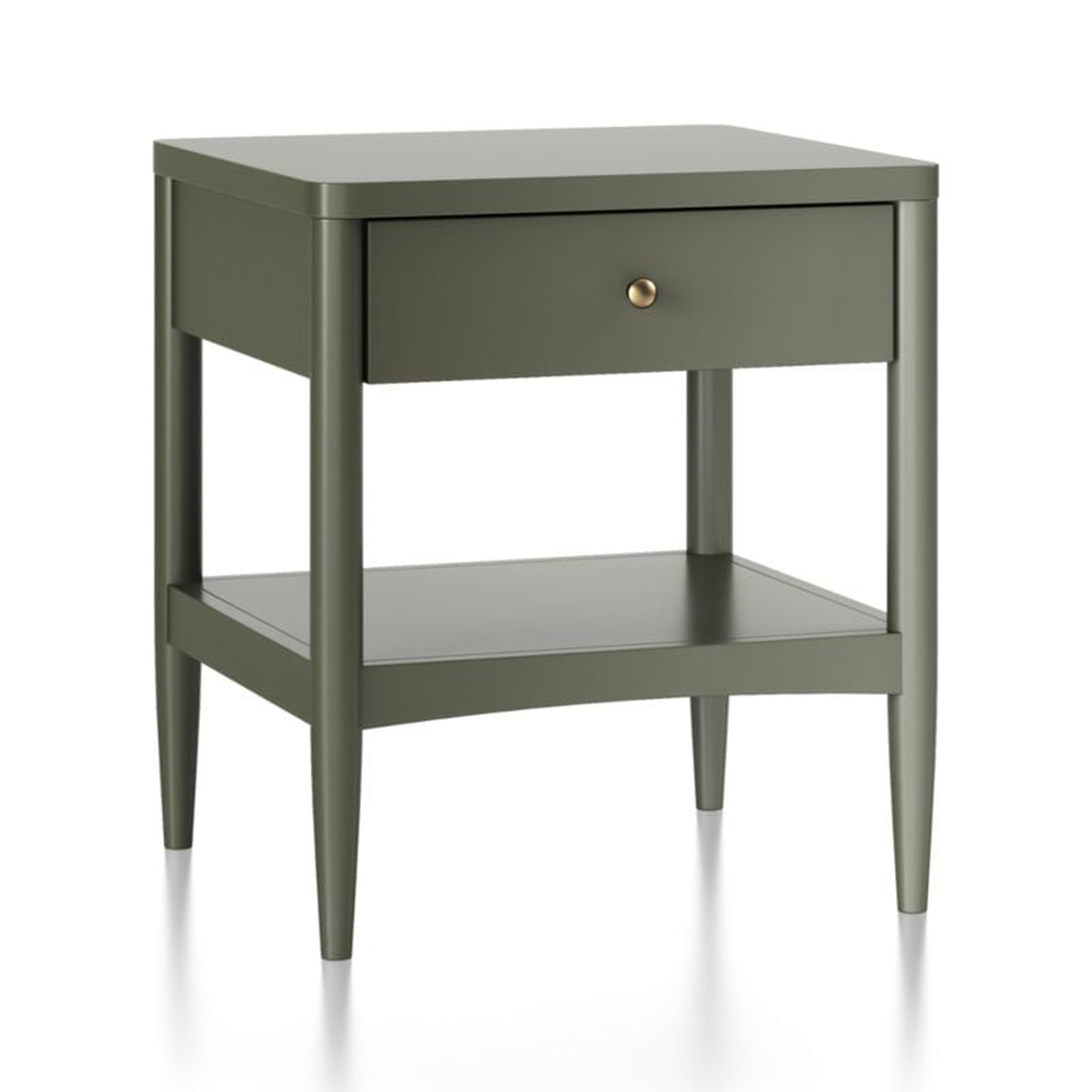 Hampshire Olive Green Wood Kids Nightstand with Drawer - Crate and Barrel
