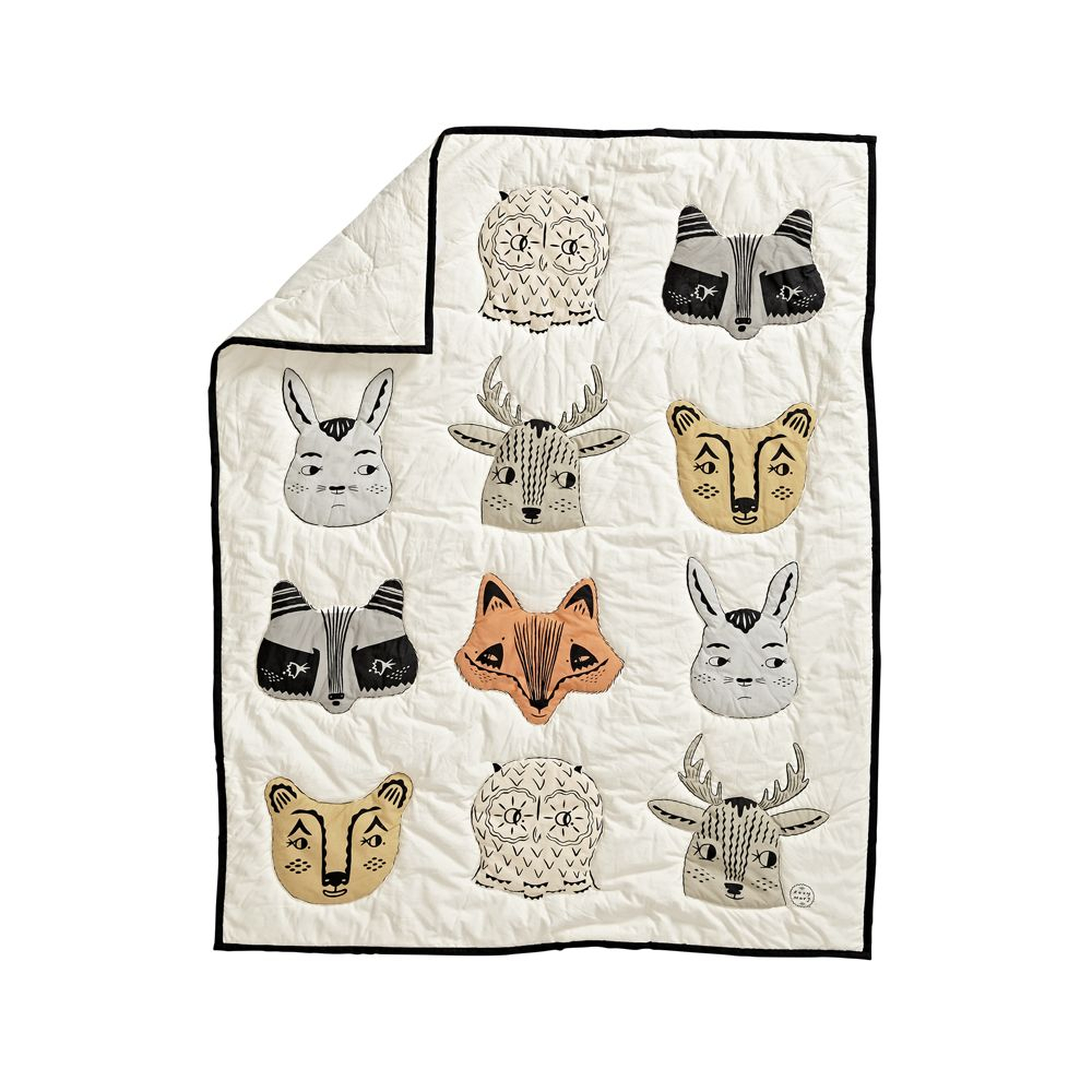 Roxy Marj Woodland Animal Baby Crib Quilt - Crate and Barrel