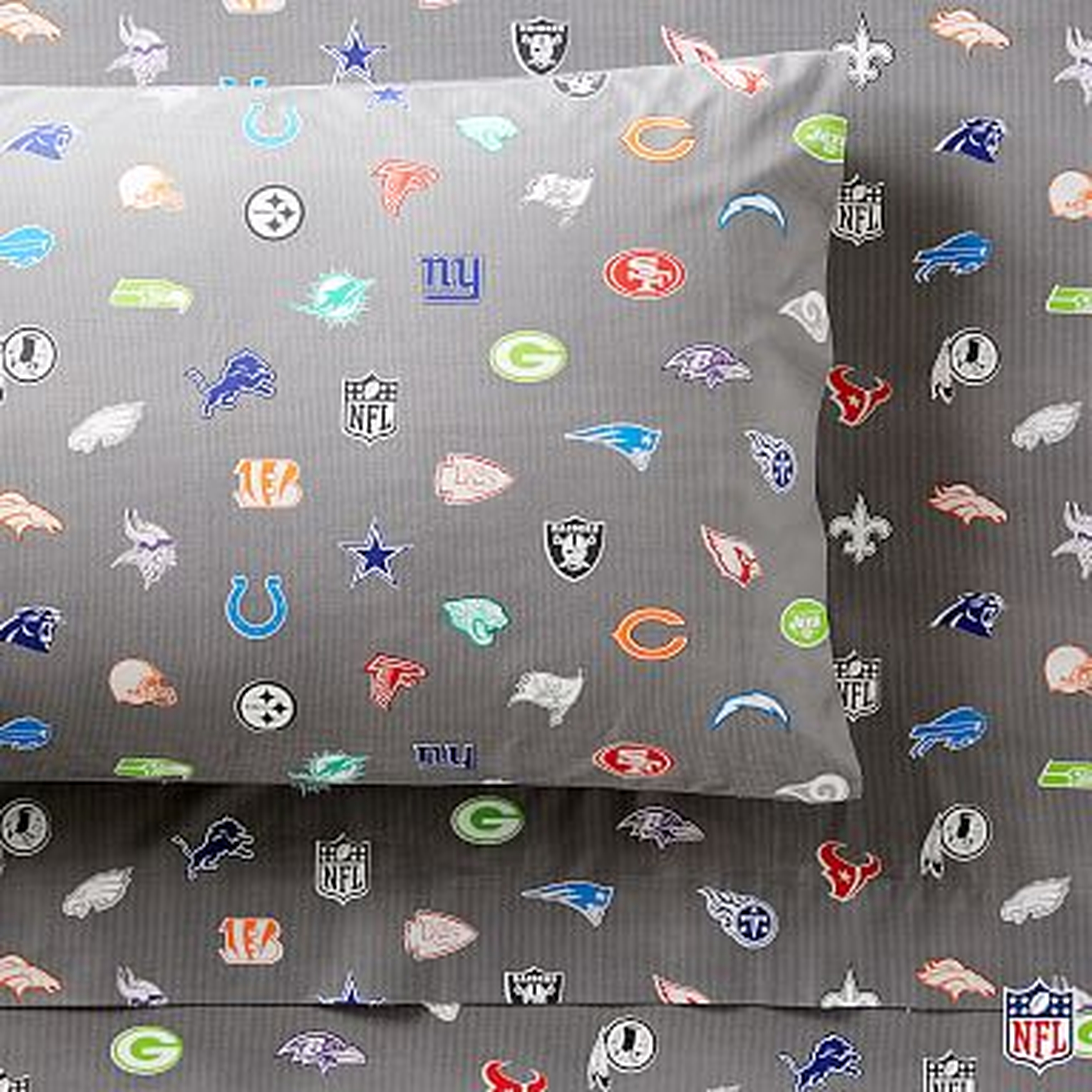 NFL(R) Bright Logo Sheet Set, Twin/Twin XL, Multi - Pottery Barn Teen