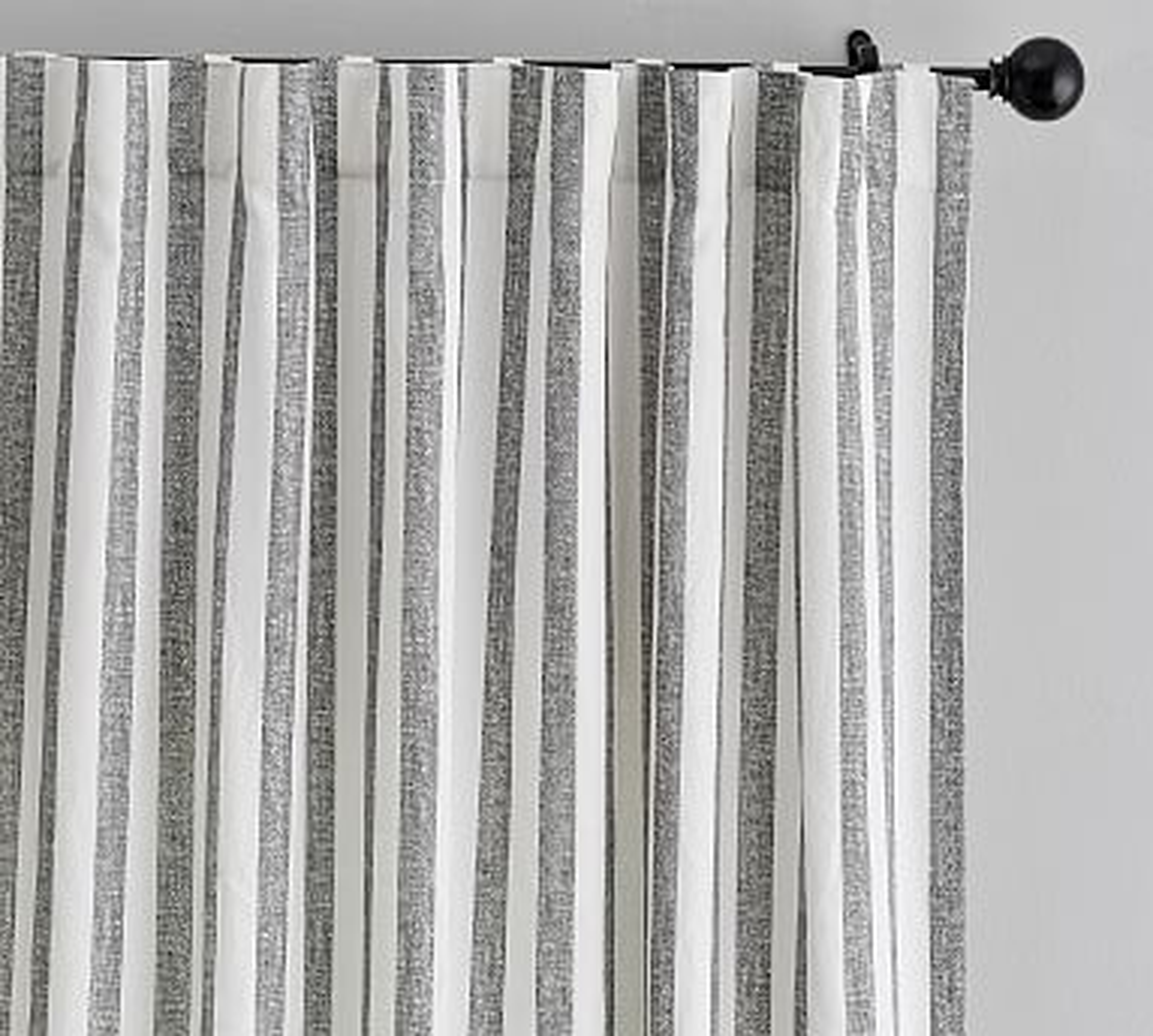 Eden Stripe Curtain Set of 2 , 84", Gray - Pottery Barn