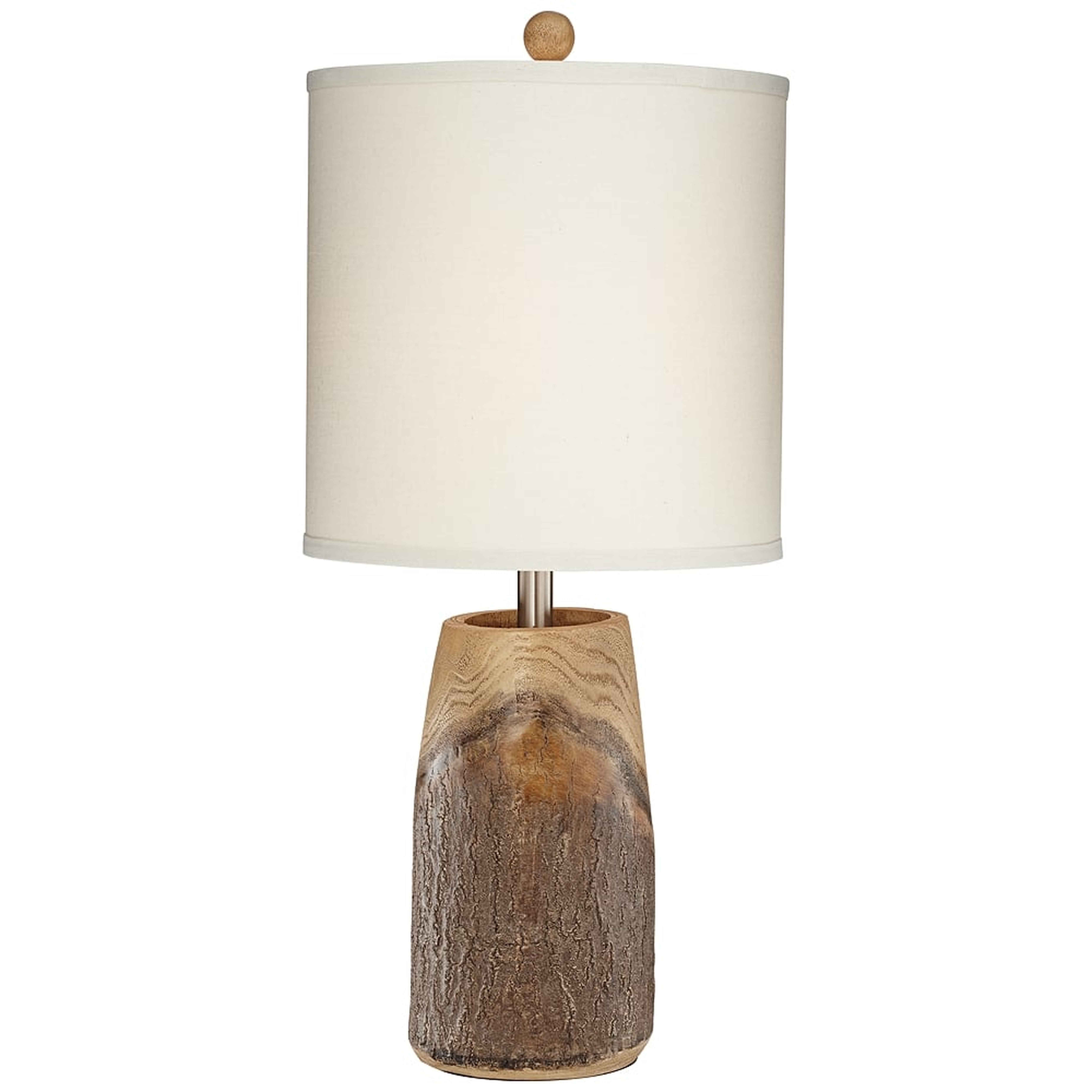 Scarlet Faux Brown Wood Table Lamp - 28"H - Lamps Plus