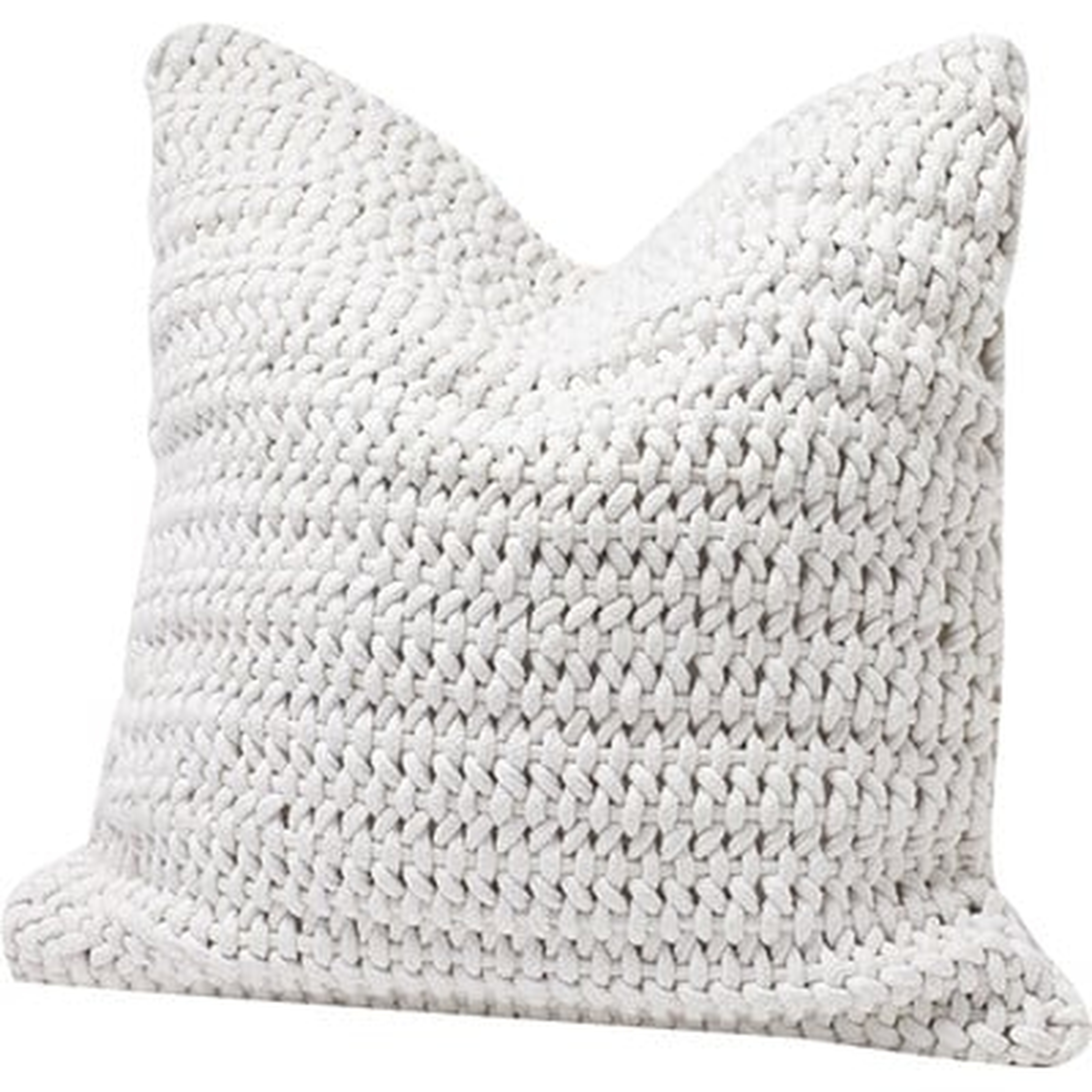 Woven Rope Cotton Pillow Cover, Alpine White, 22" x 22" - Wayfair