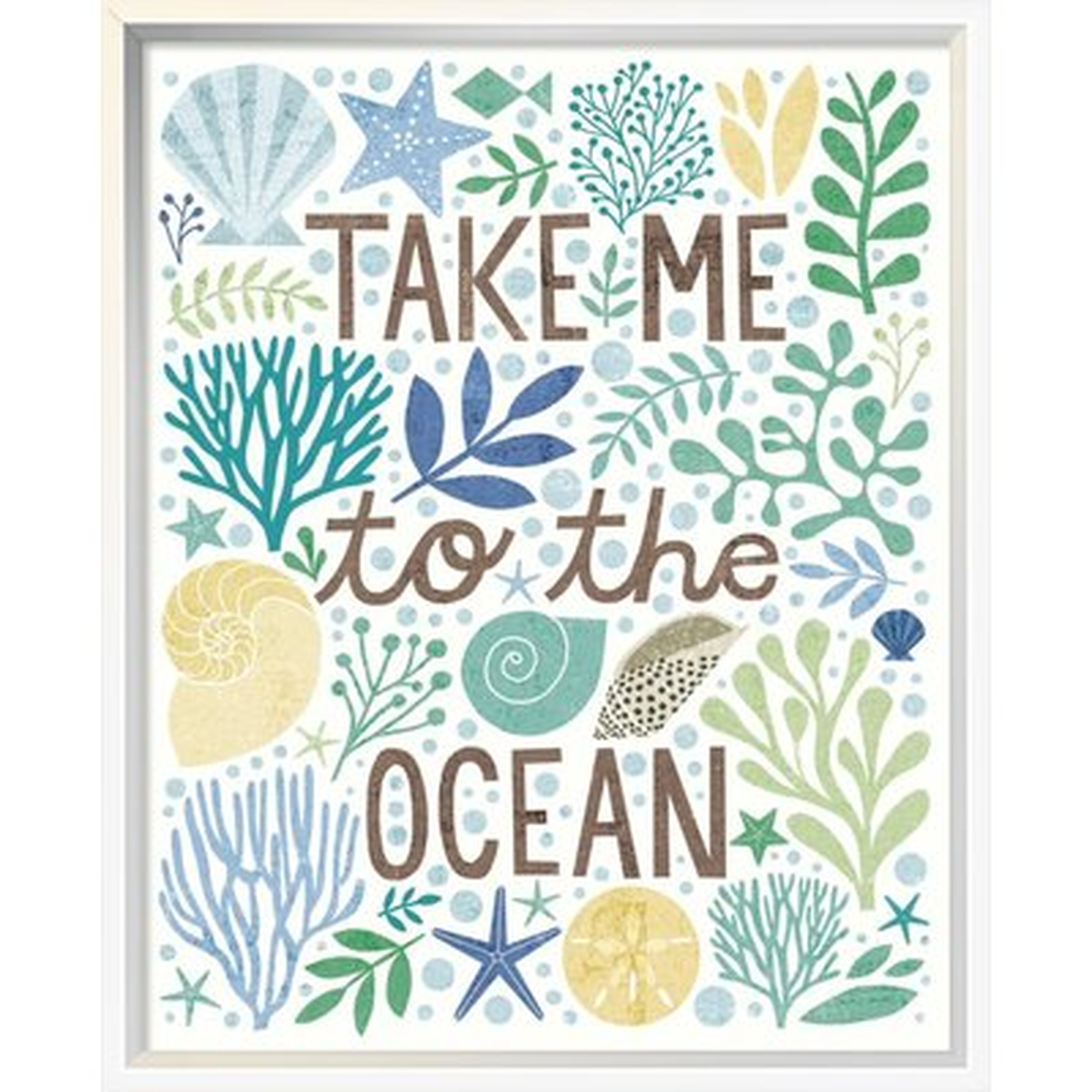 'Under Sea Treasures IV Sea Glass' Framed Graphic Art Print on Canvas - Wayfair