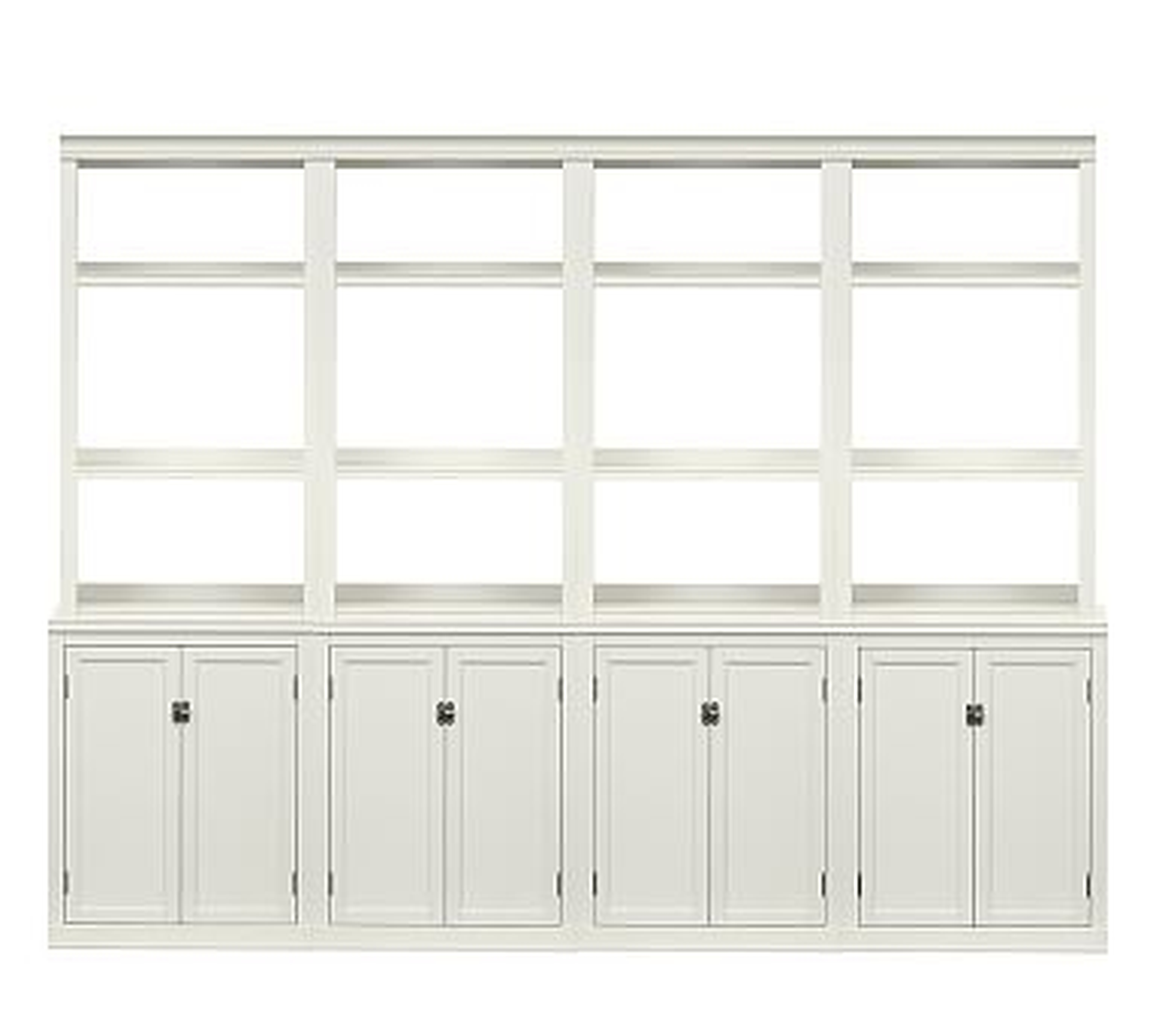 Logan Small Wall Suite with Open Shelving, Antique White - Pottery Barn