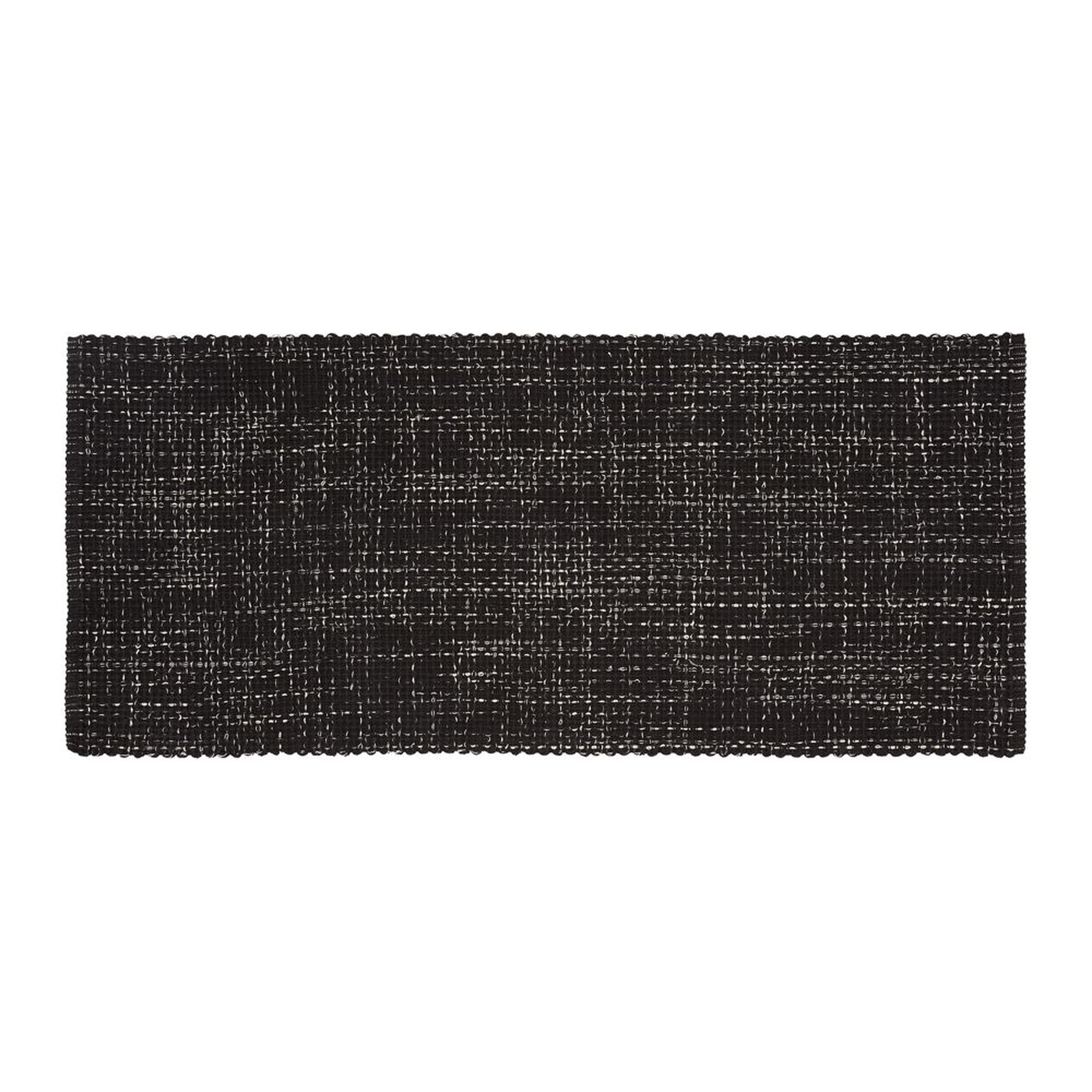 Della Black Cotton Flat Weave Rug Runner 2.5x6 - Crate and Barrel
