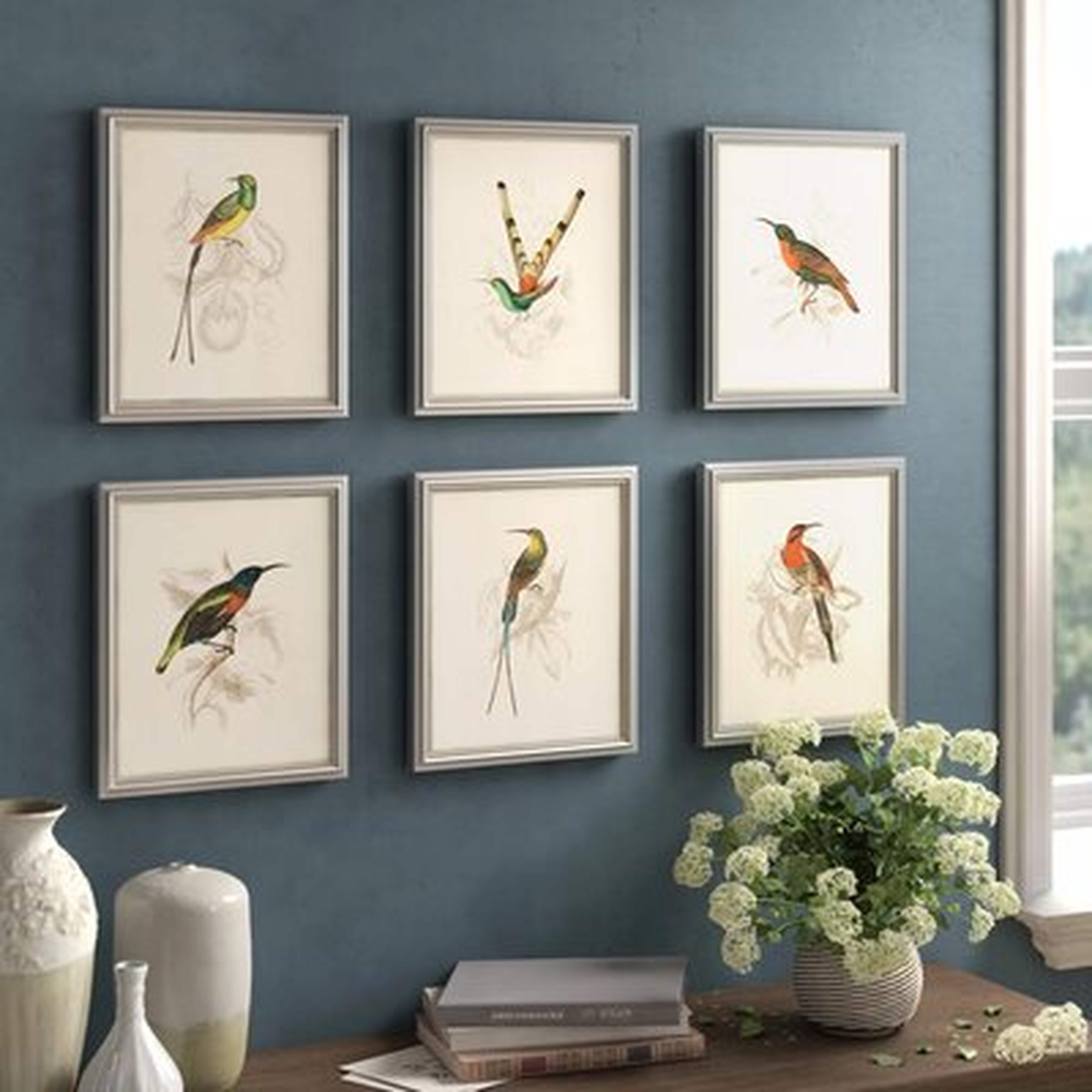 'Hummingbirds' 6 Piece Picture Frame Graphic Art Set - Birch Lane