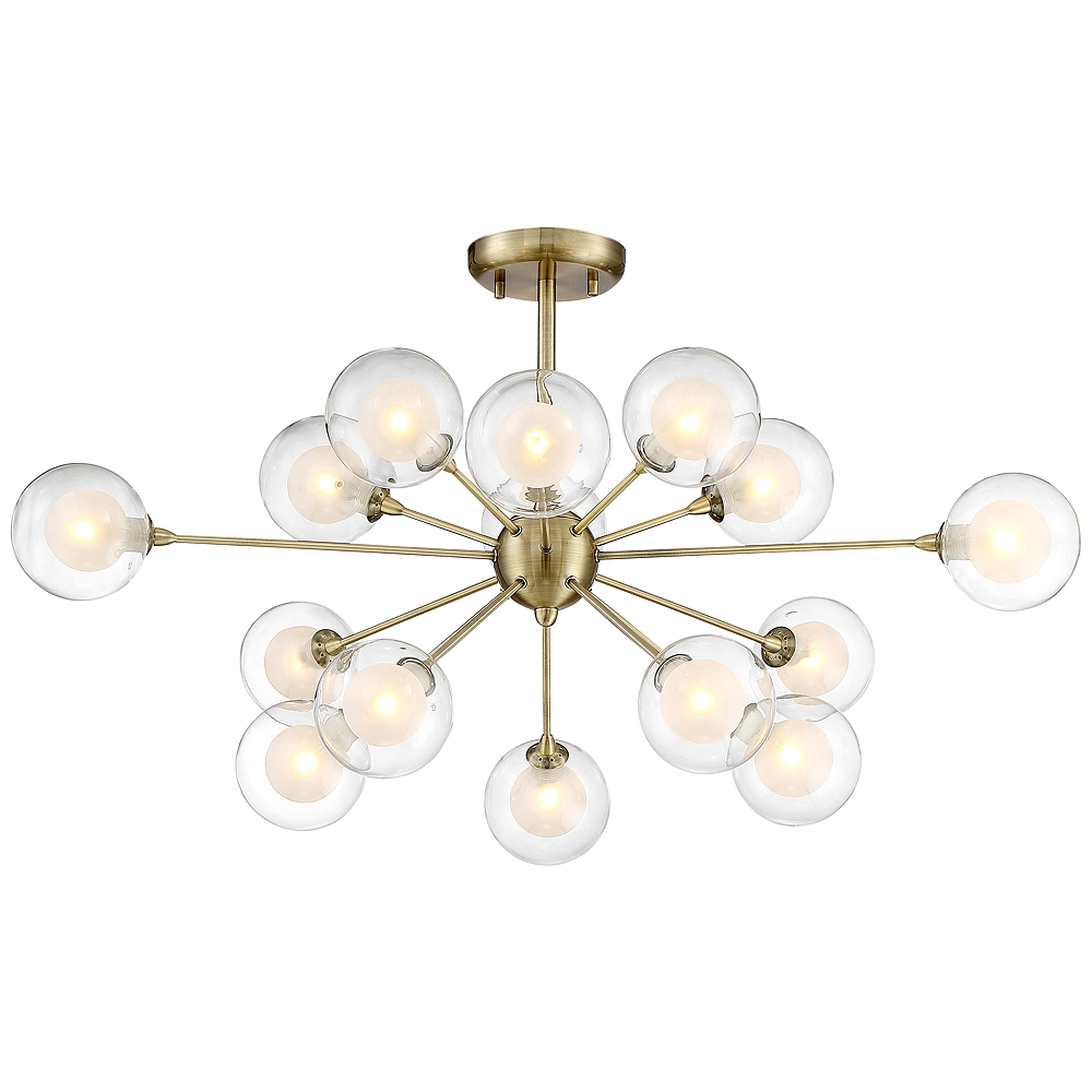 Possini Euro Design Glass and Brass 15-Light Ceiling Light - Style # 64V58 - Lamps Plus