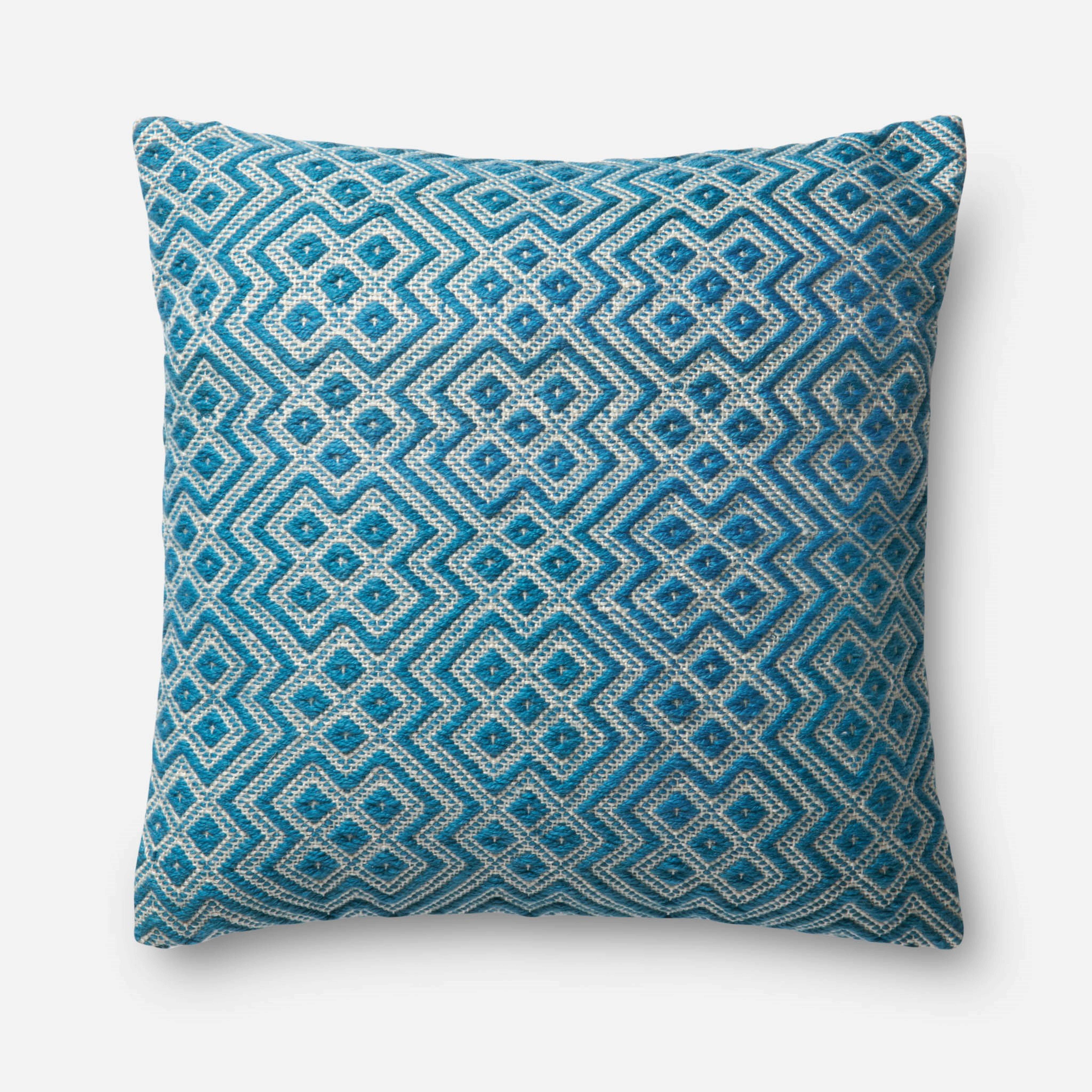 PILLOWS - TEAL / WHITE - 22" X 22" Cover Only - Loma Threads