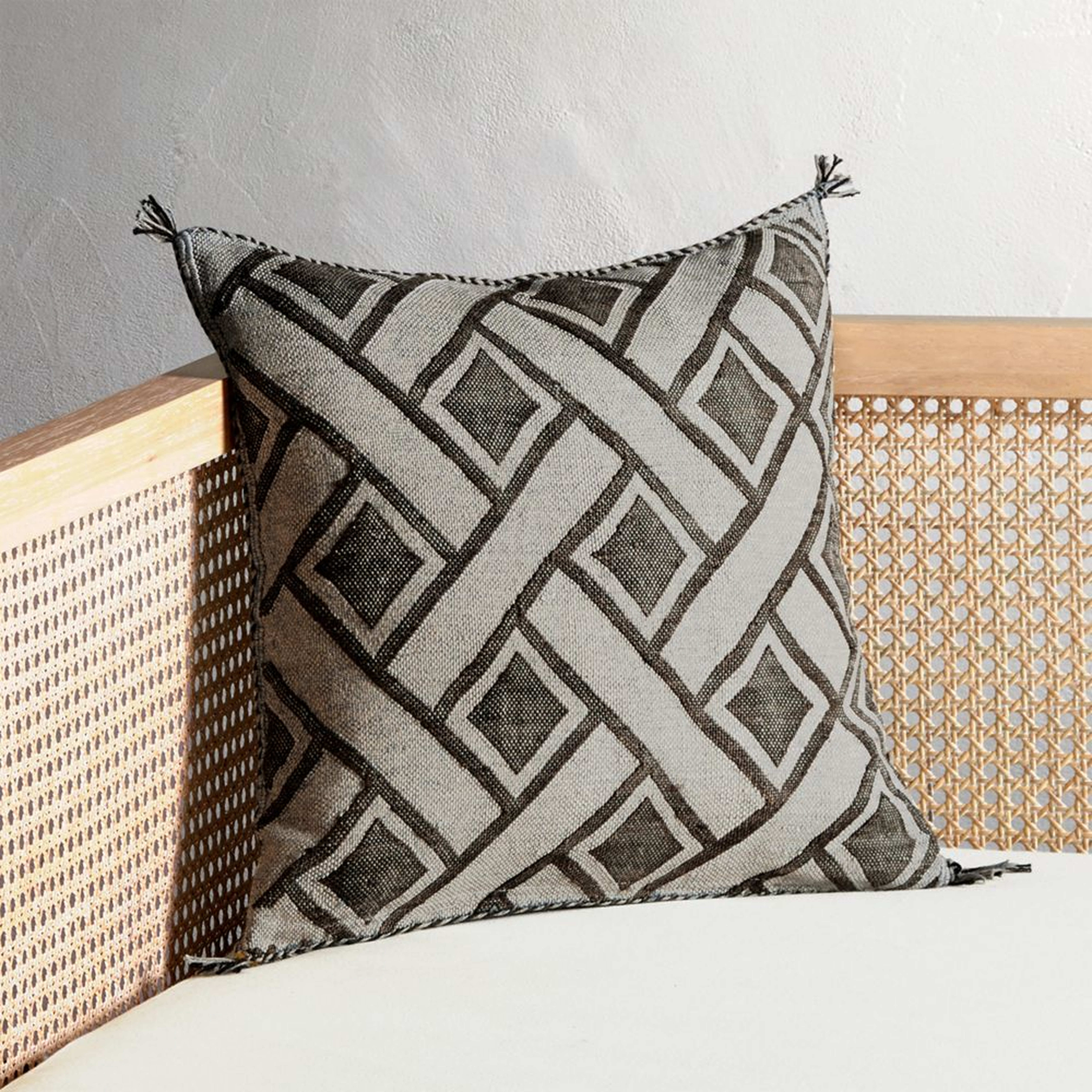 16" Moroccan Graphic Pillow with Feather-Down Insert - CB2