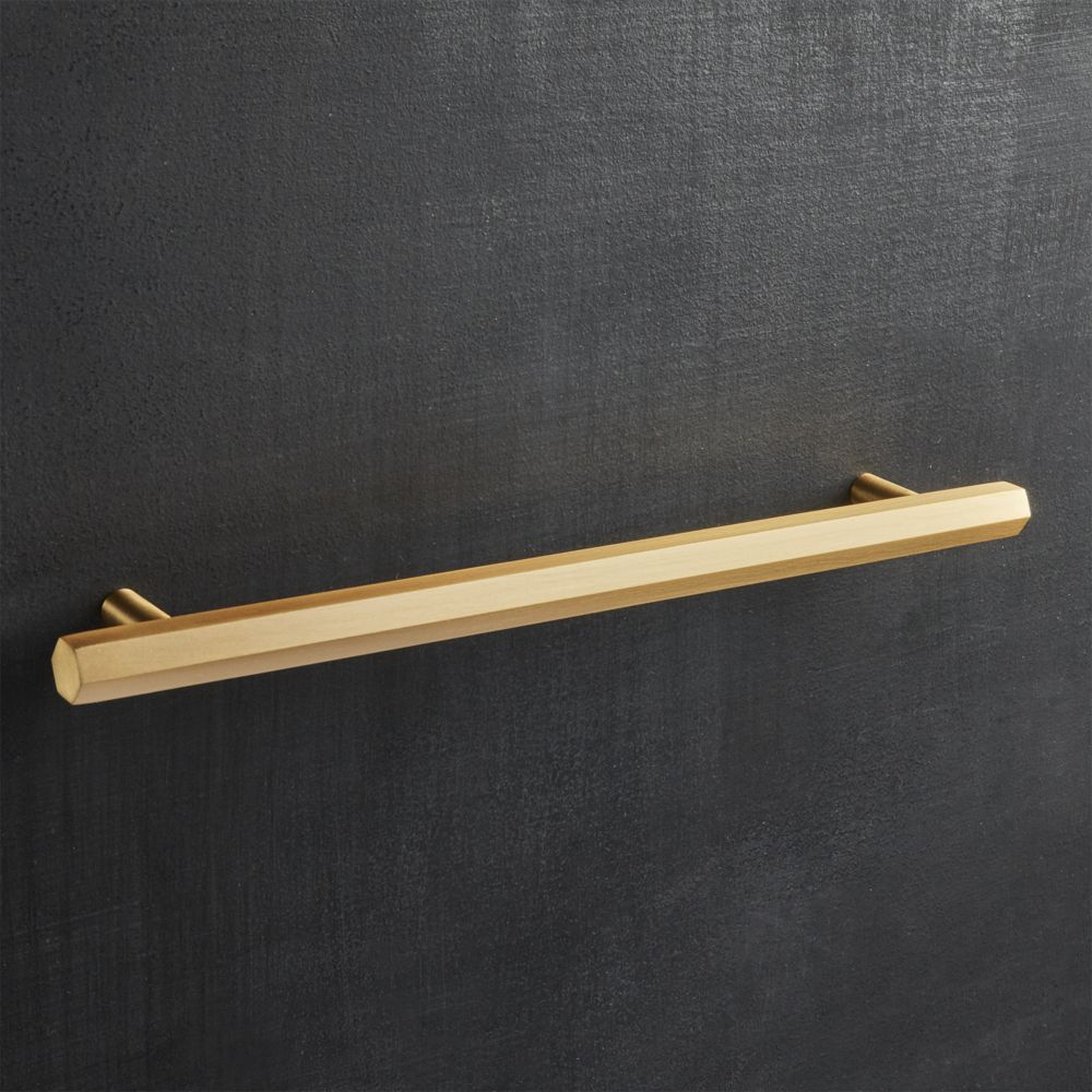 Hex Brushed Brass Handle 8" - CB2