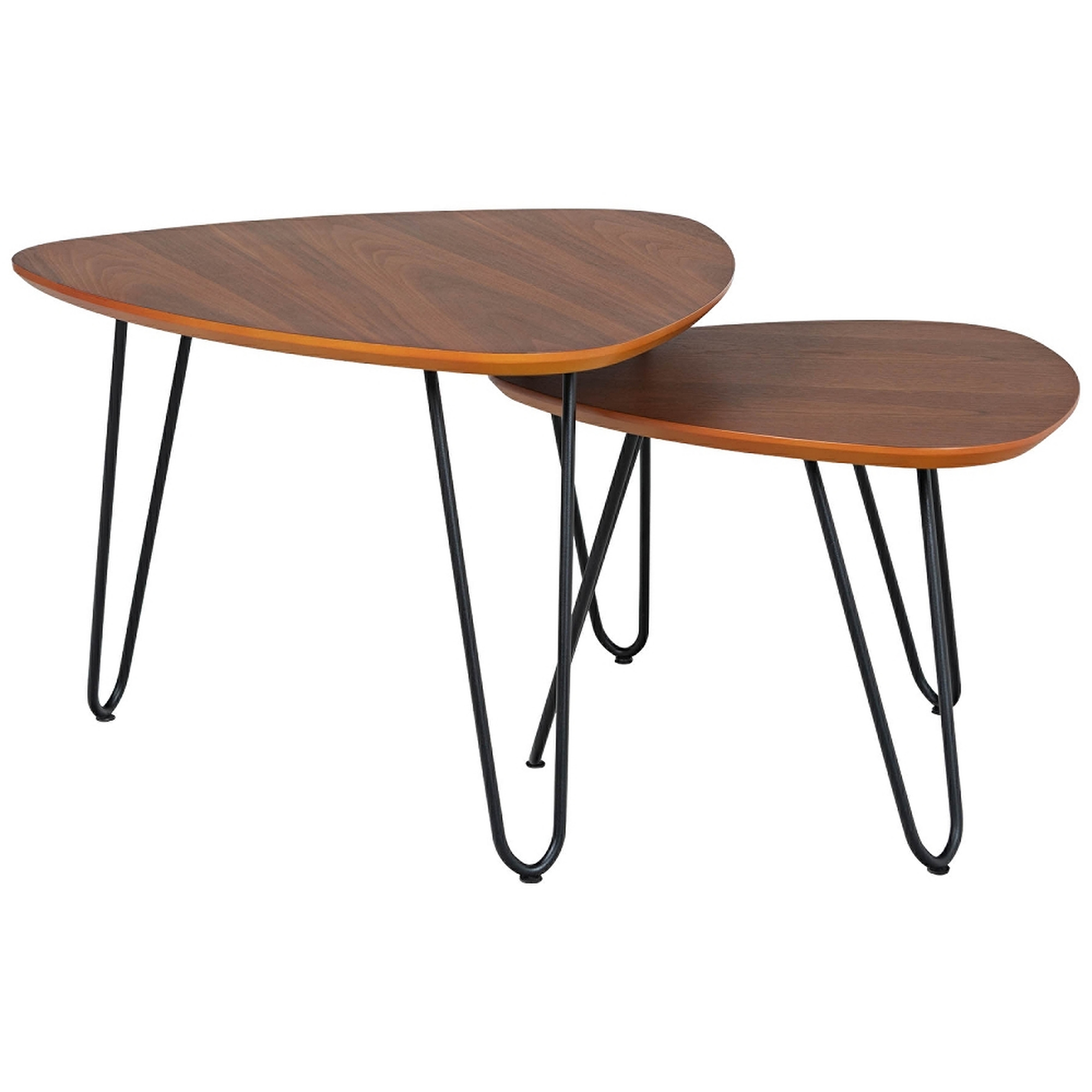 Salish Walnut Wood Top 2-Piece Nesting Coffee Table Set - Style # 24W38 - Lamps Plus