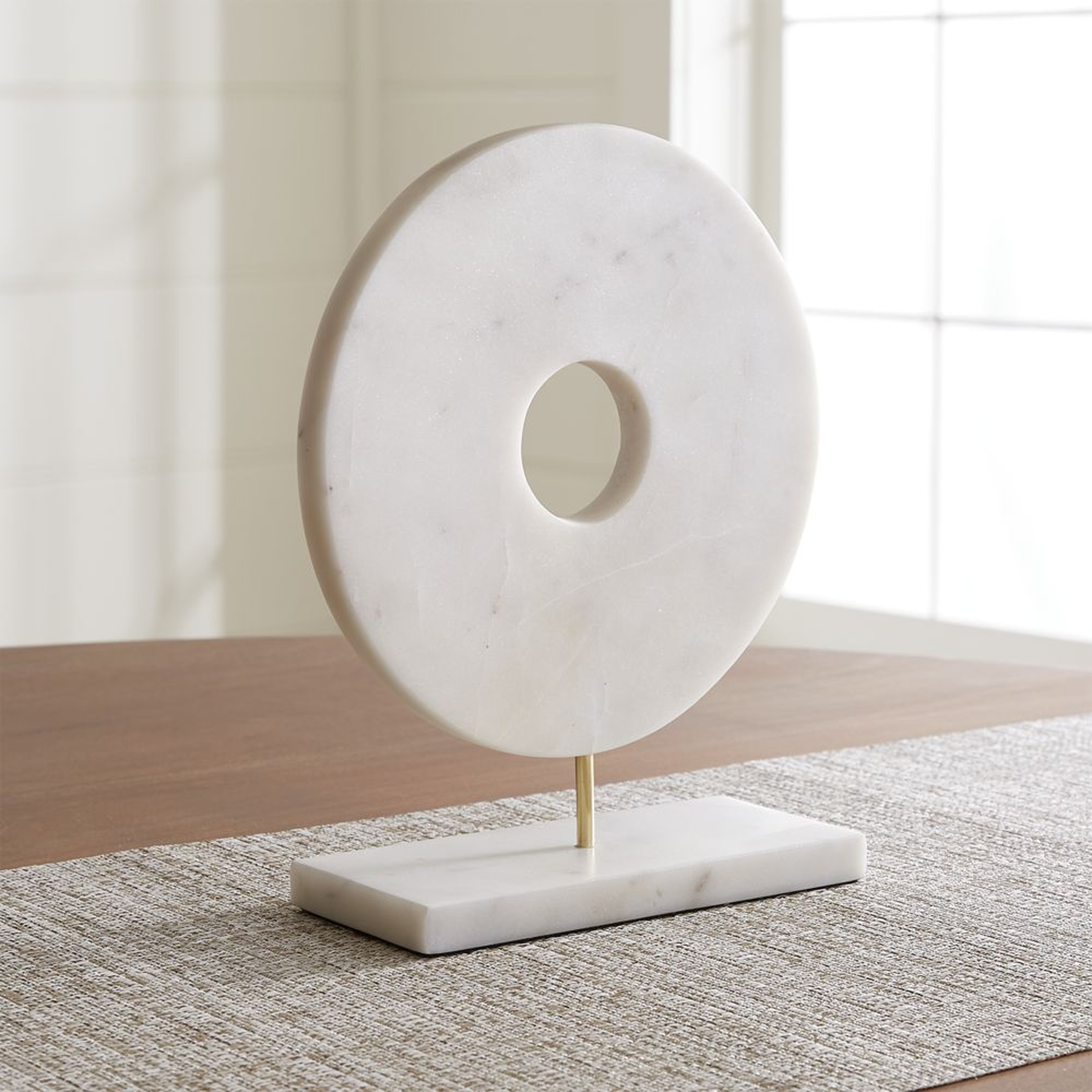 White Marble Circle on Stand - Crate and Barrel