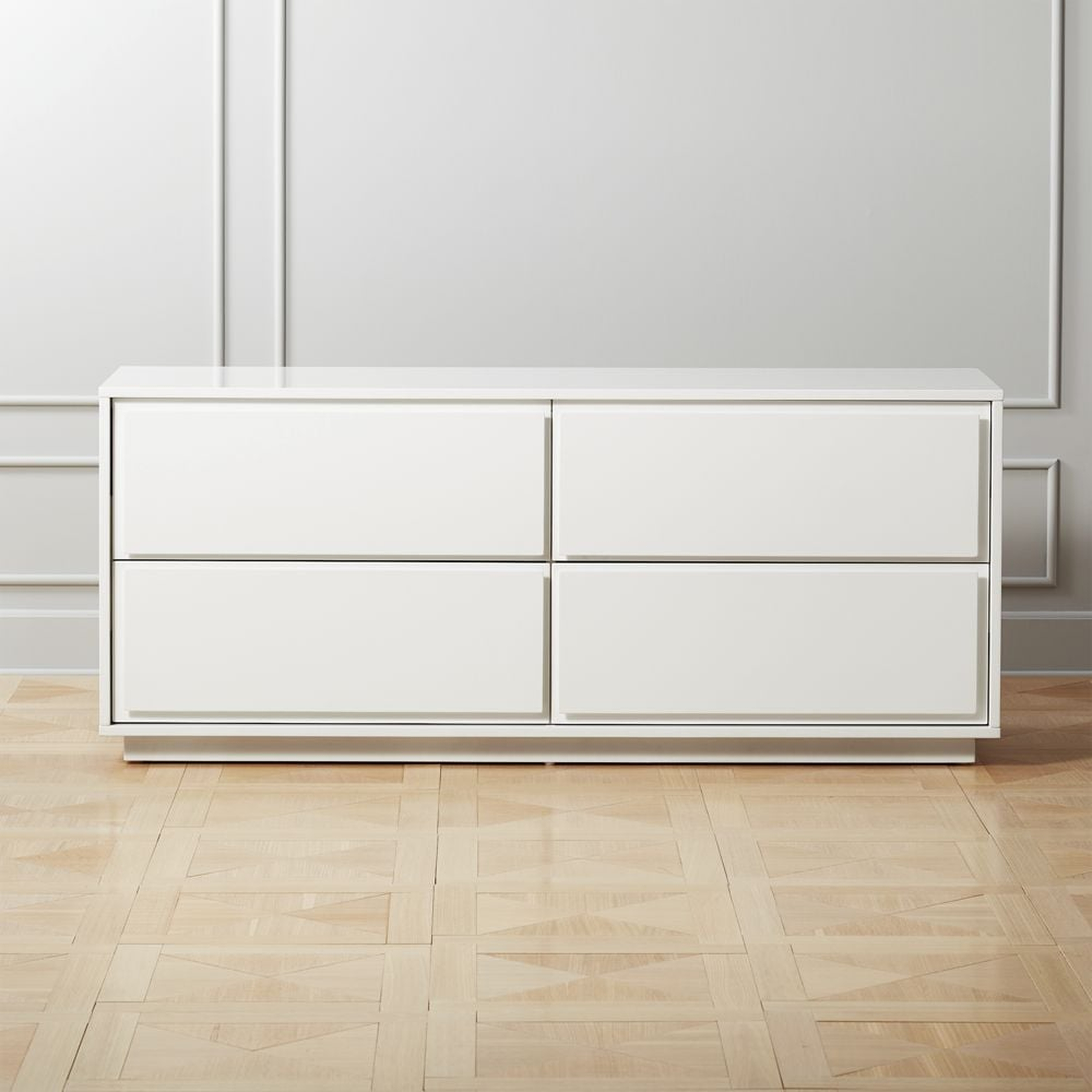 Gallery Low 4-Drawer White Dresser - CB2