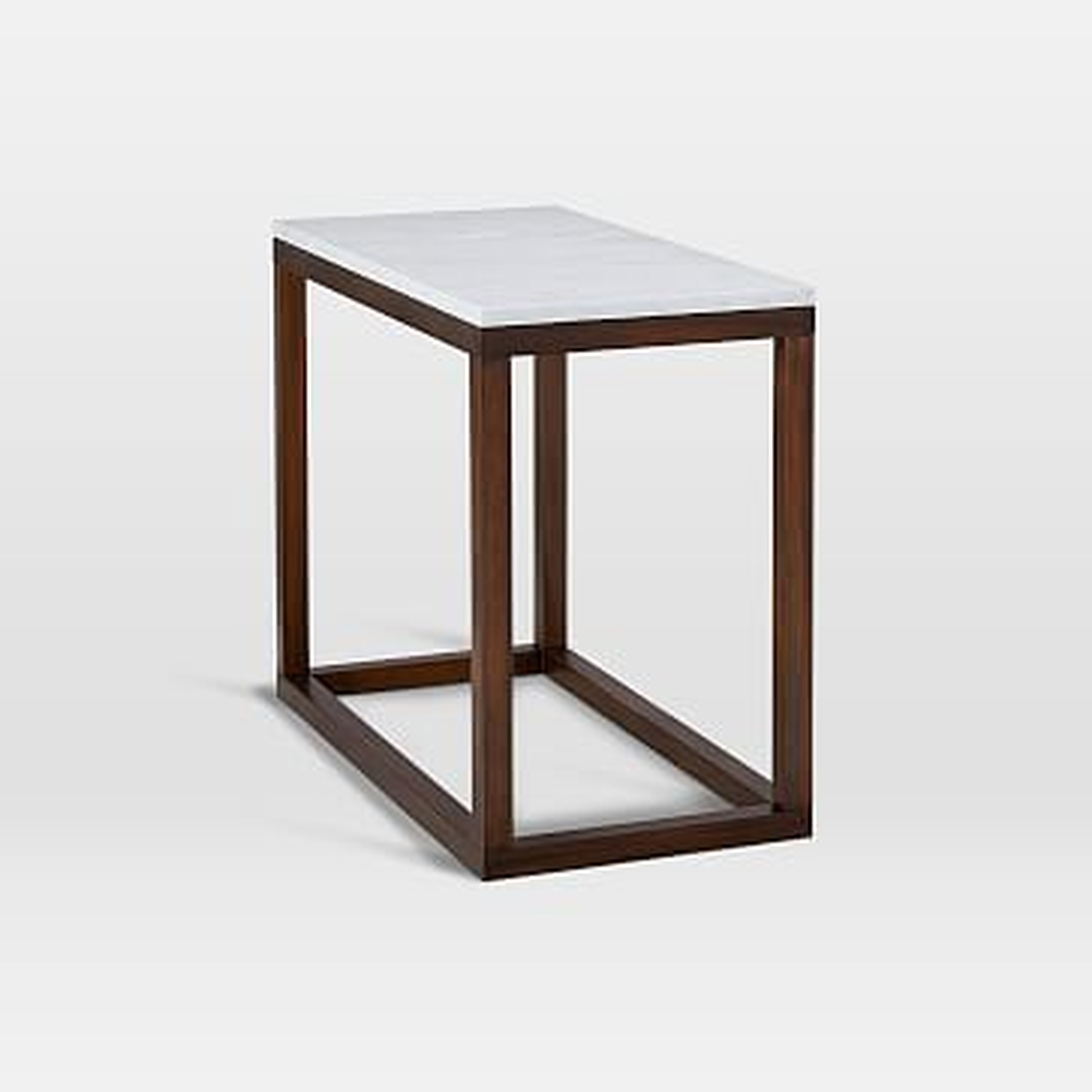 Wood Frame Side Table, Dark Mineral/Marble - West Elm