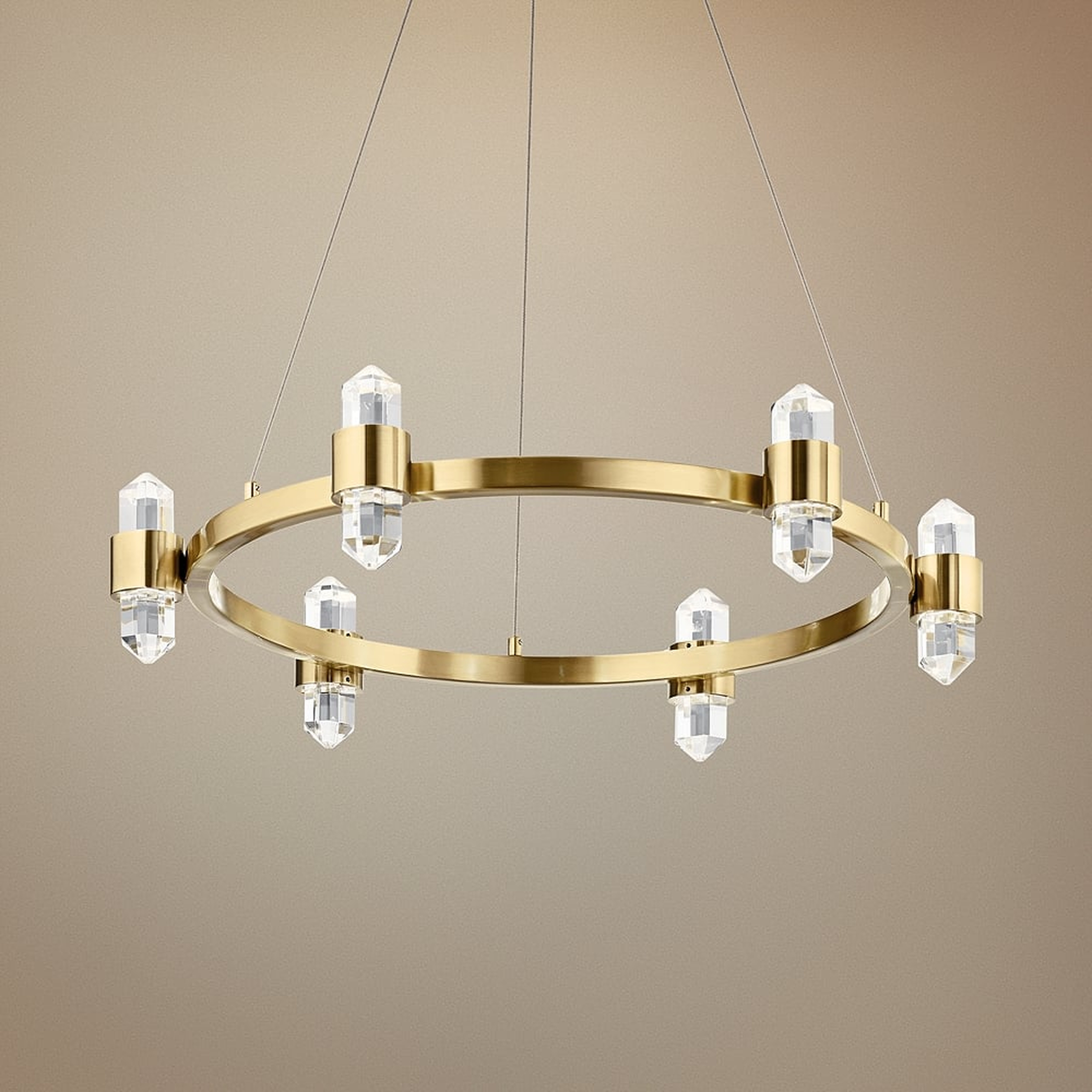 Elan Arabella 26 1/2" Wide Gold 12-Light LED Crystal Pendant - Style # 75A16 - Lamps Plus