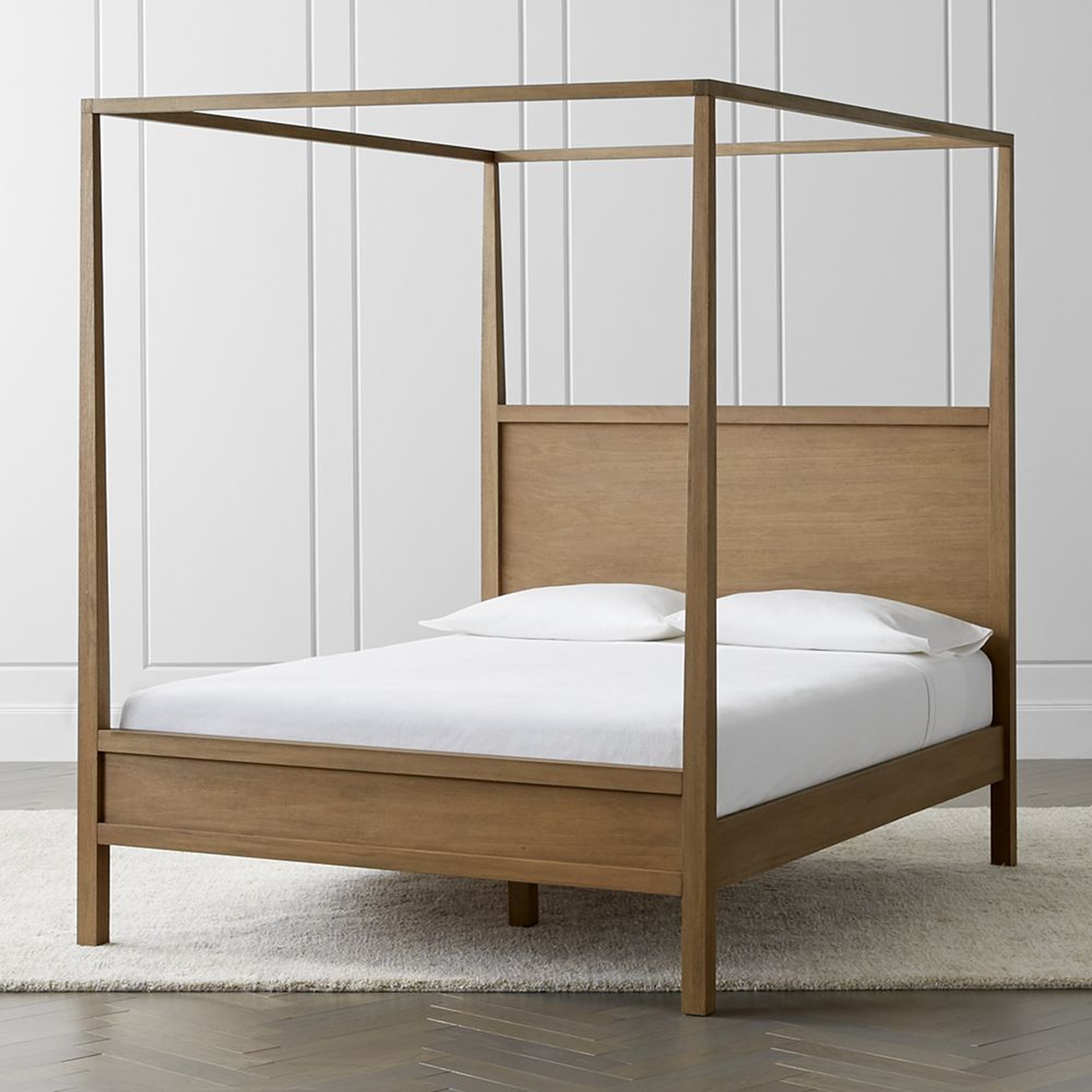 Keane Driftwood Queen Canopy Bed - Crate and Barrel
