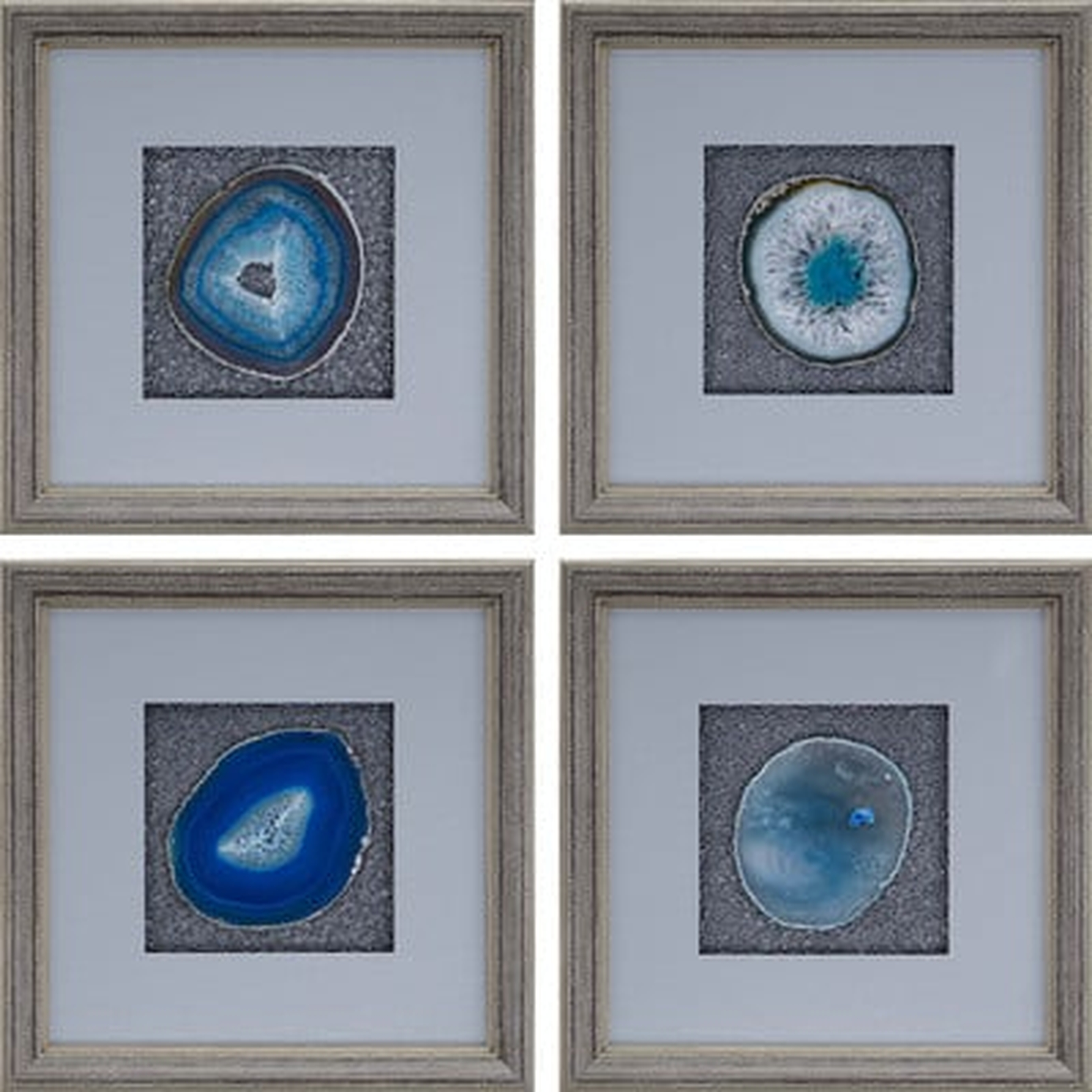 'Teal Agate' 4 Piece Picture Frame Graphic Art Set - Birch Lane